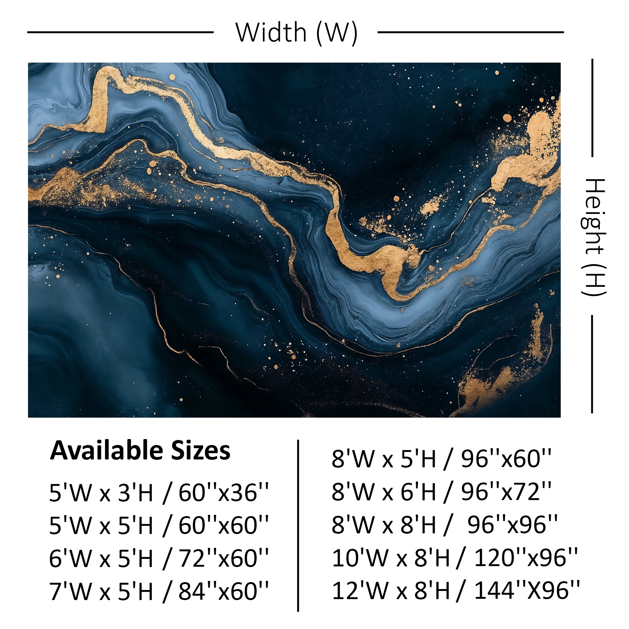 Midnight Blue & Gold Nebula Backdrop
