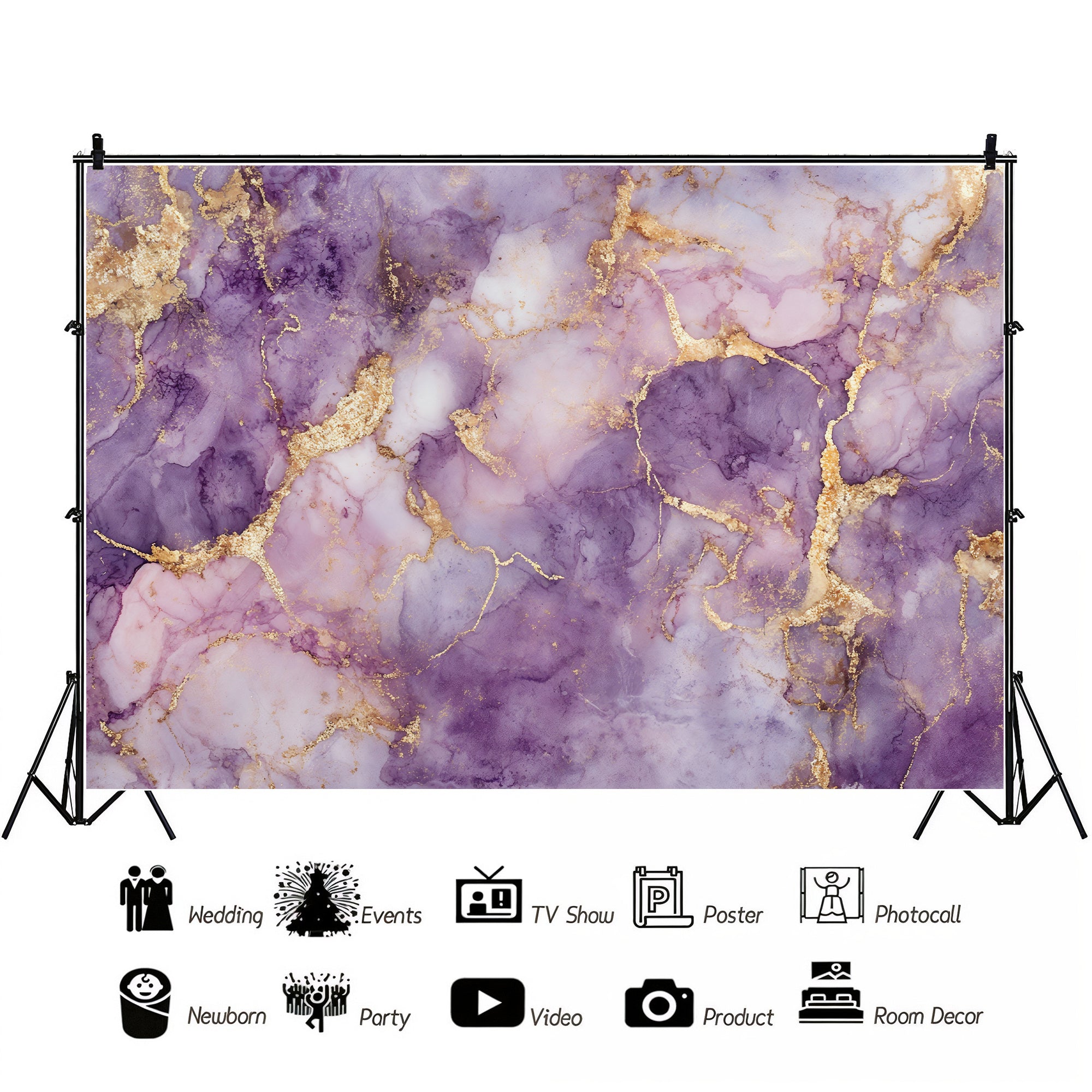 Golden Vein Abstract Flow Backdrop