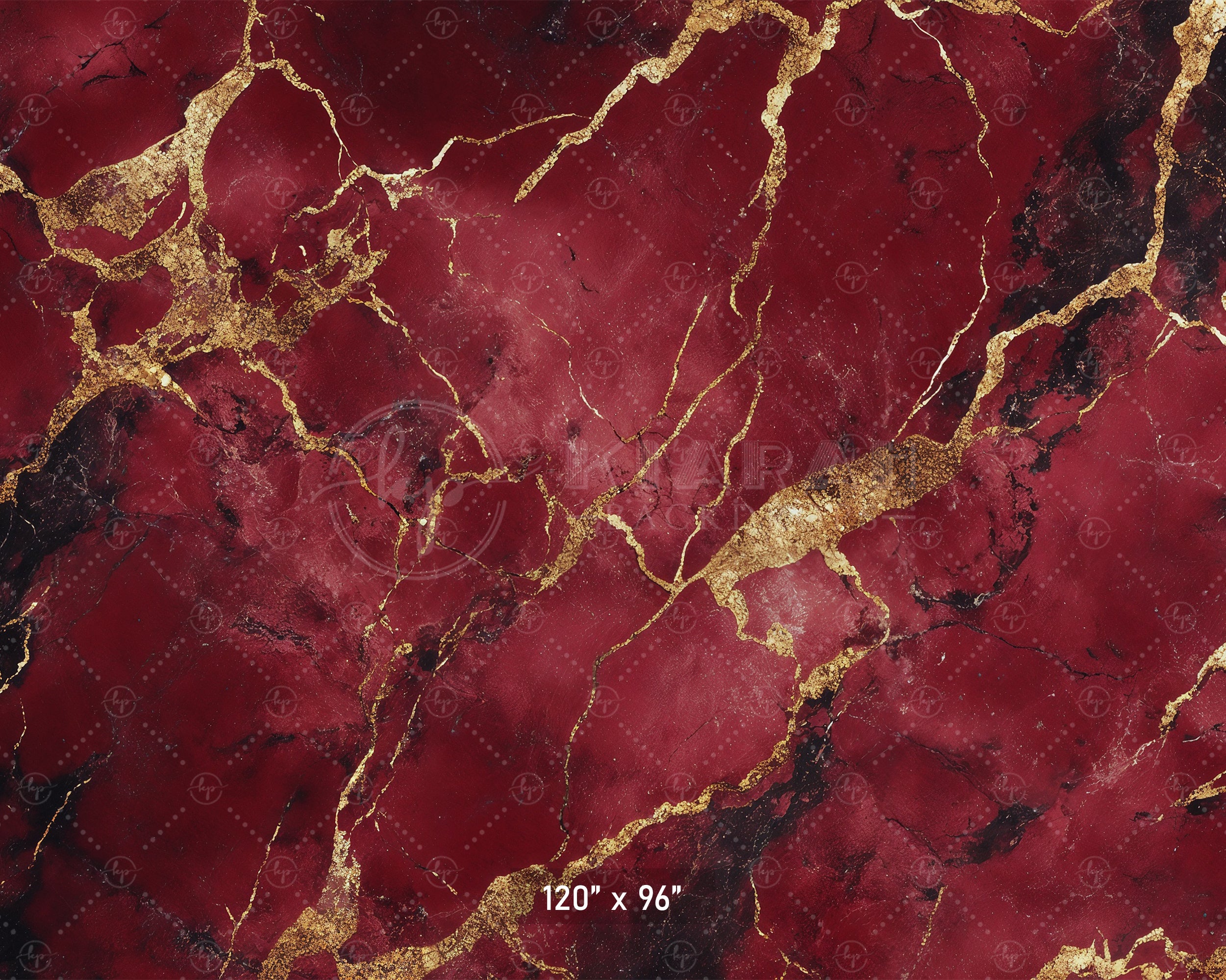 Rich Red & Gold Marble Texture Backdrop