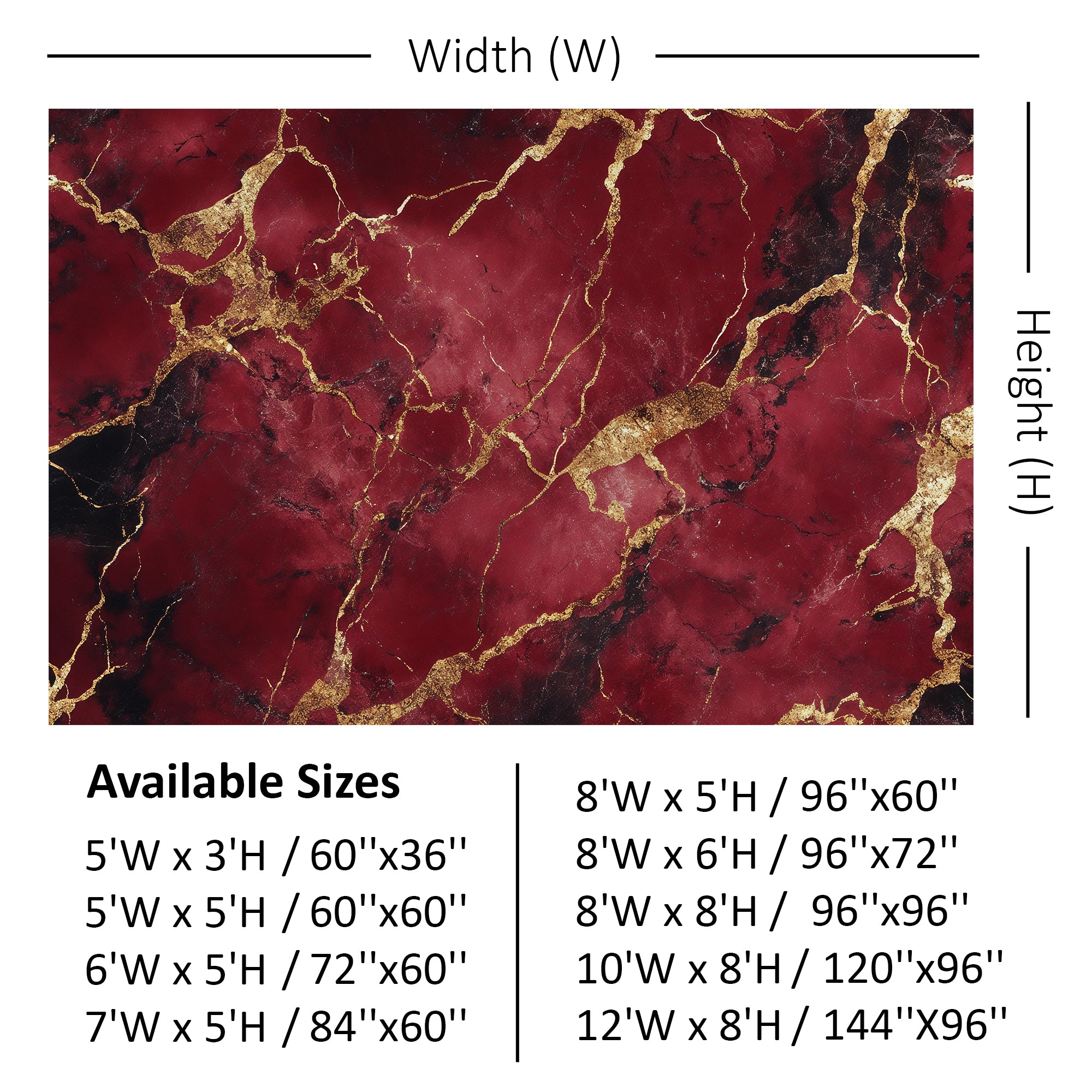 Rich Red & Gold Marble Texture Backdrop