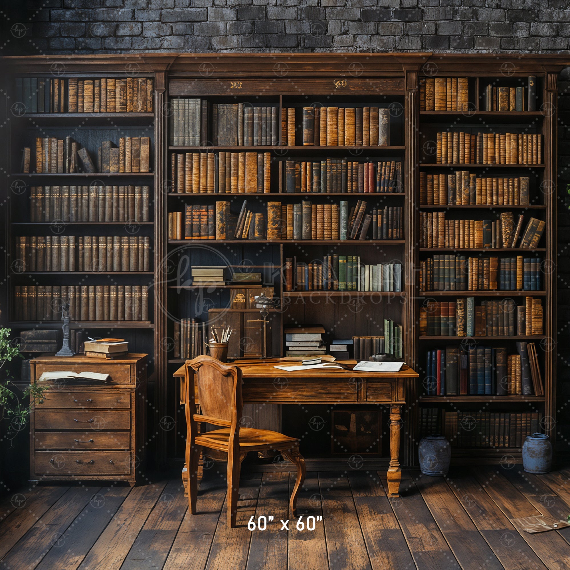 Scholarly Reading Room Backdrop