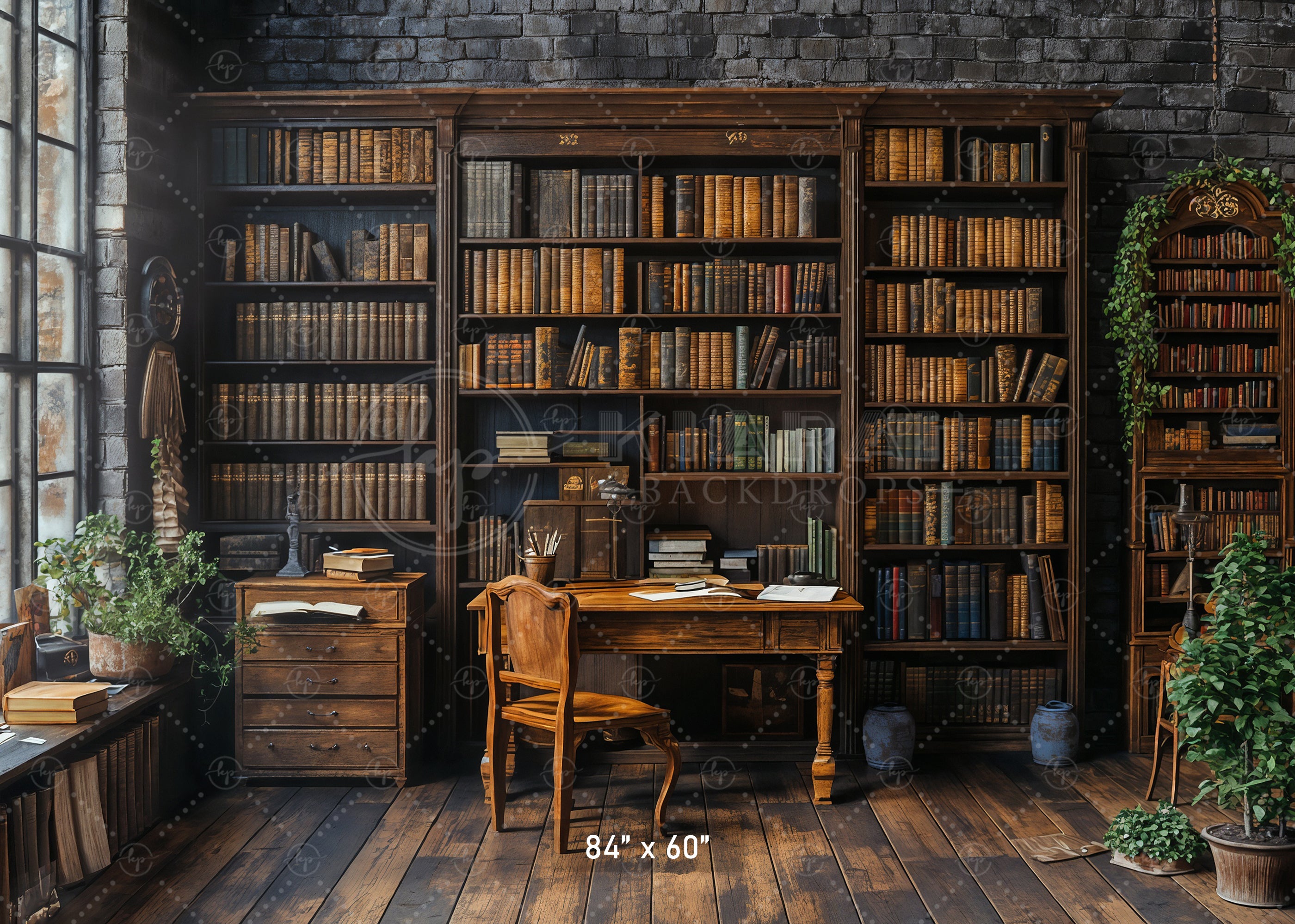 Scholarly Reading Room Backdrop