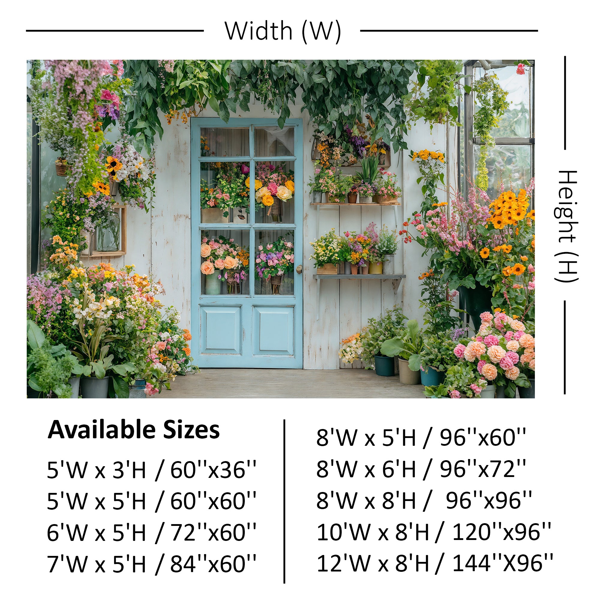 Abundant Flower Shop Door Backdrop