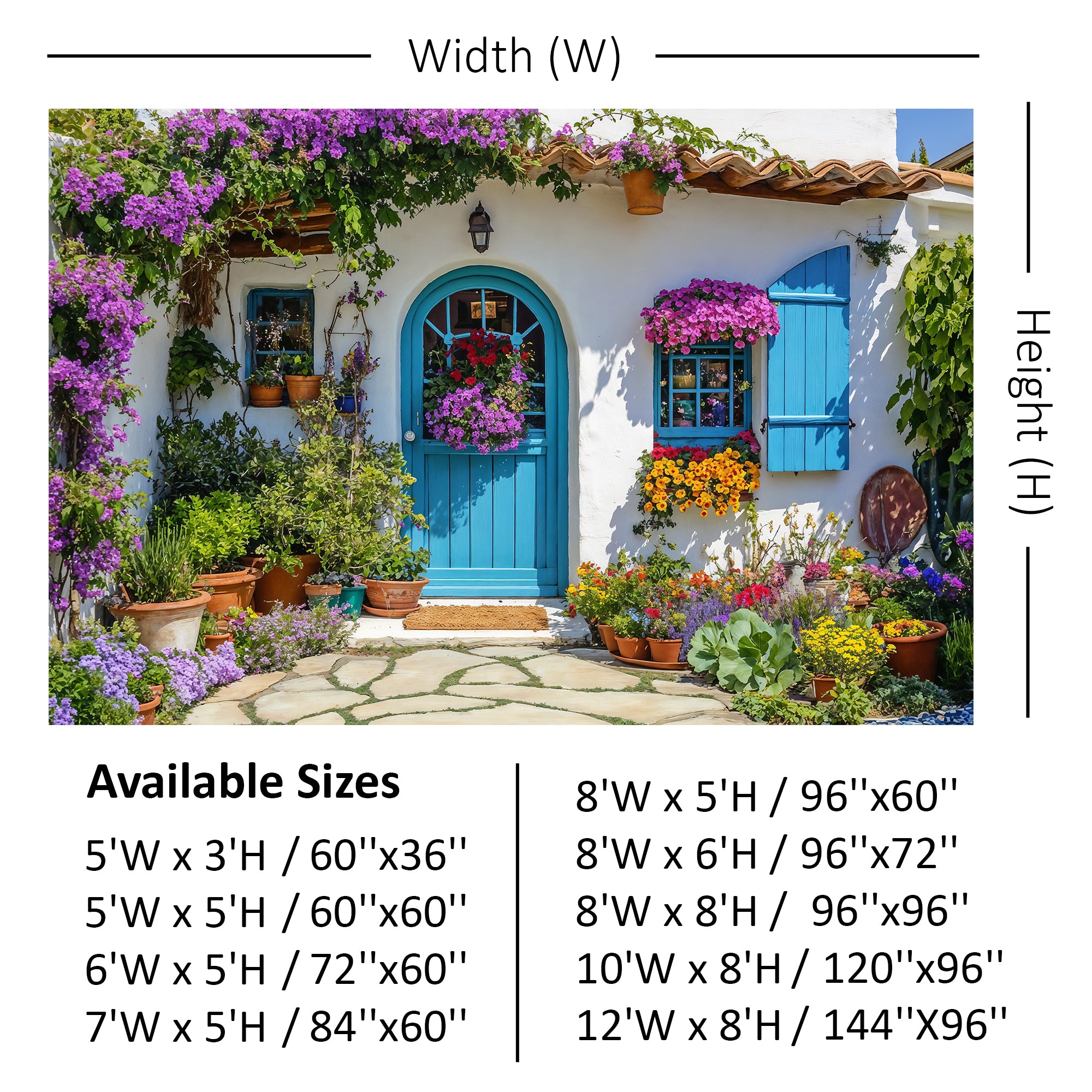 Greek Villa Blue Door Backdrop