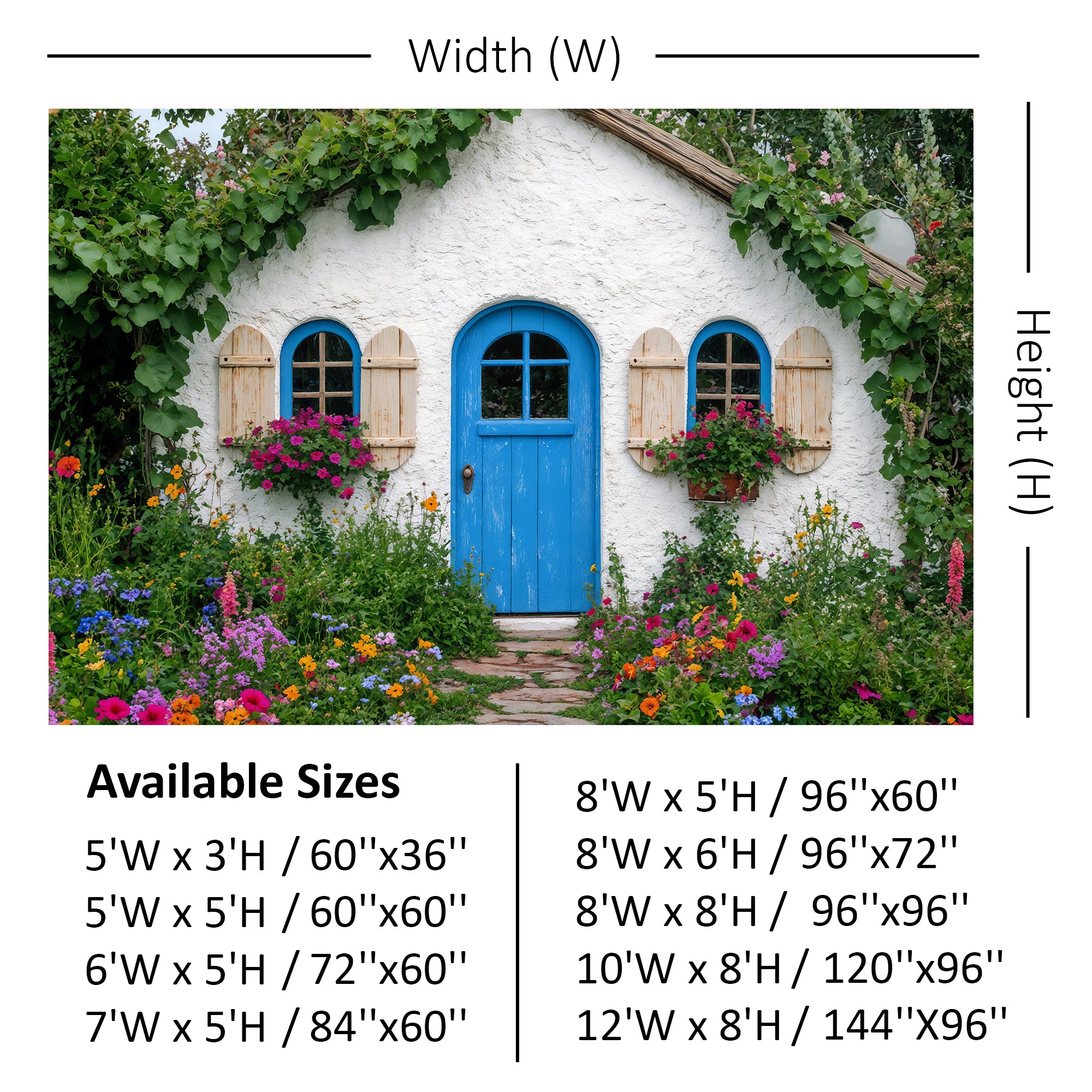 Fairytale Cottage Garden Backdrop