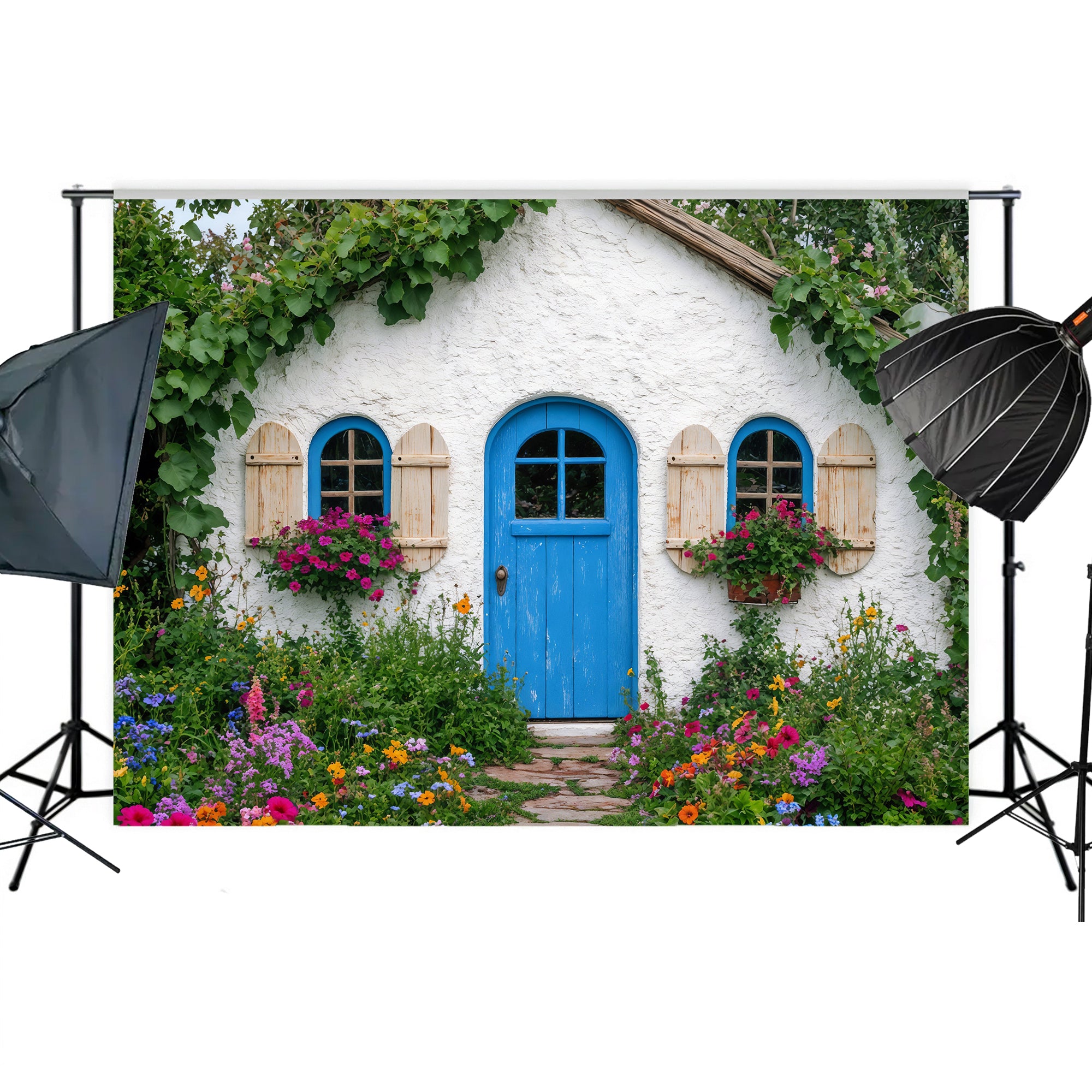 Fairytale Cottage Garden Backdrop