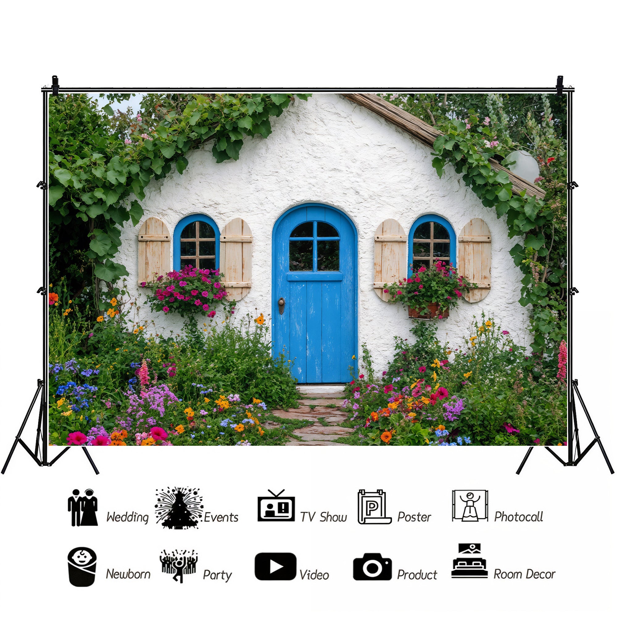 Fairytale Cottage Garden Backdrop