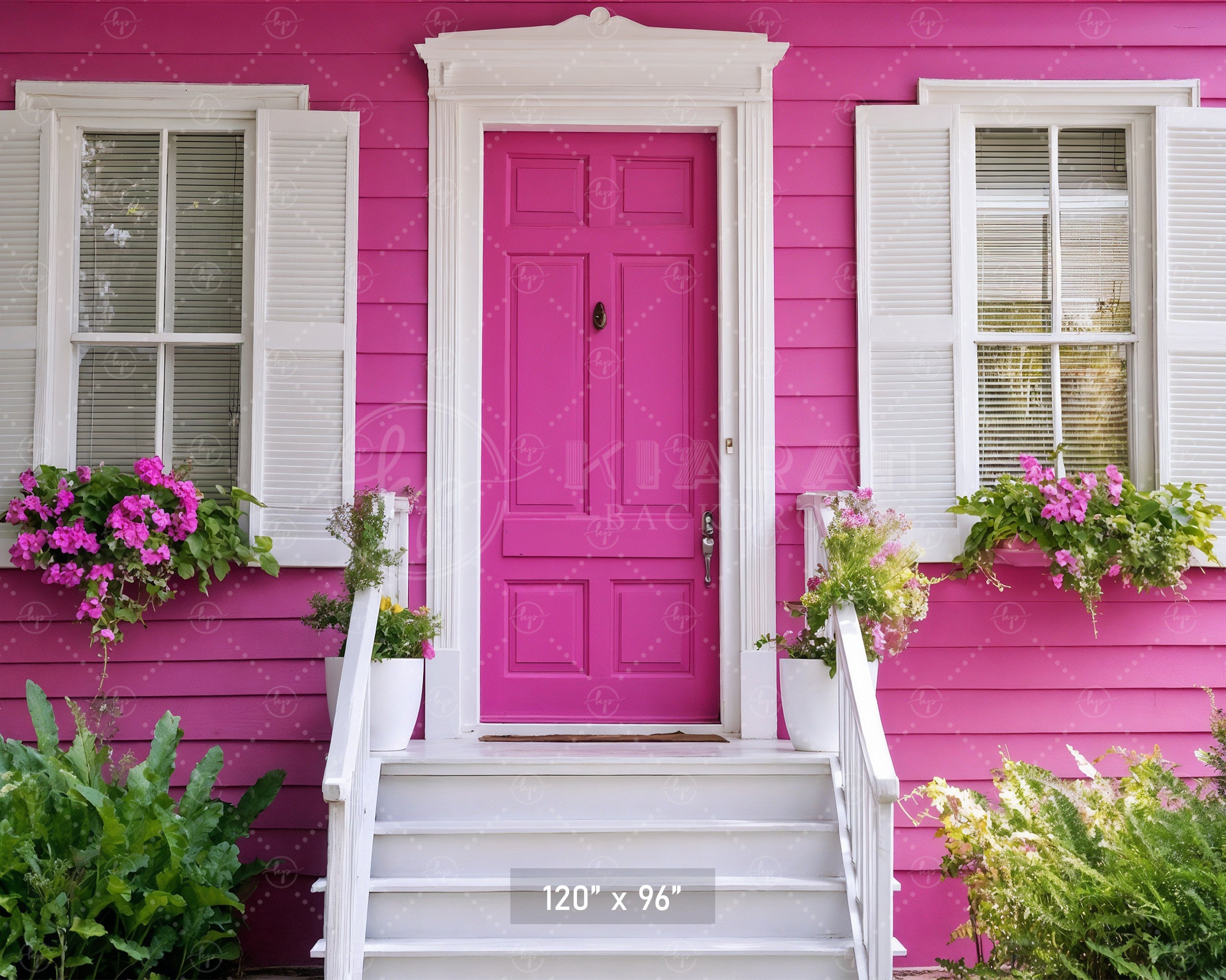 Pretty Pink House Entrance Backdrop