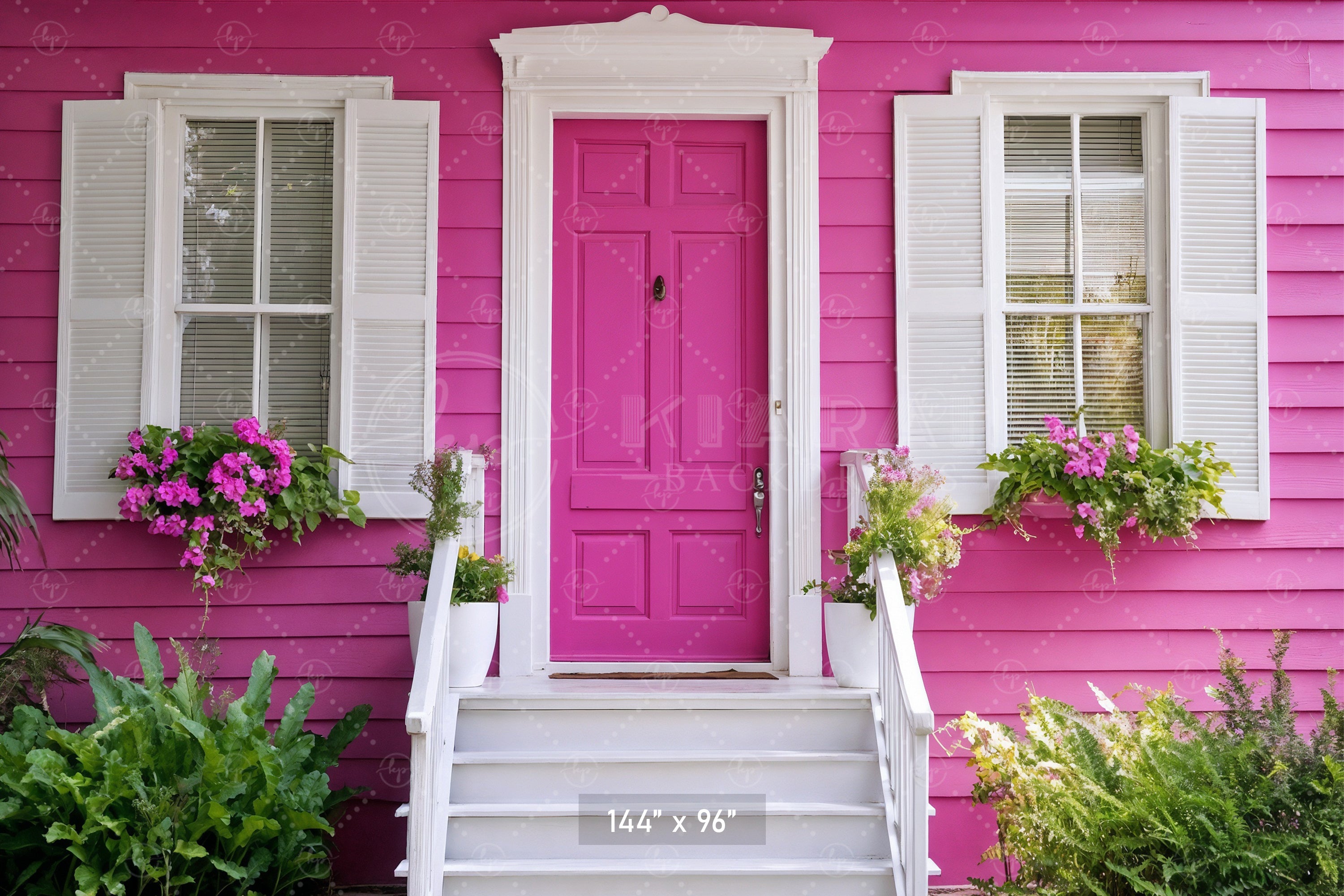 Pretty Pink House Entrance Backdrop