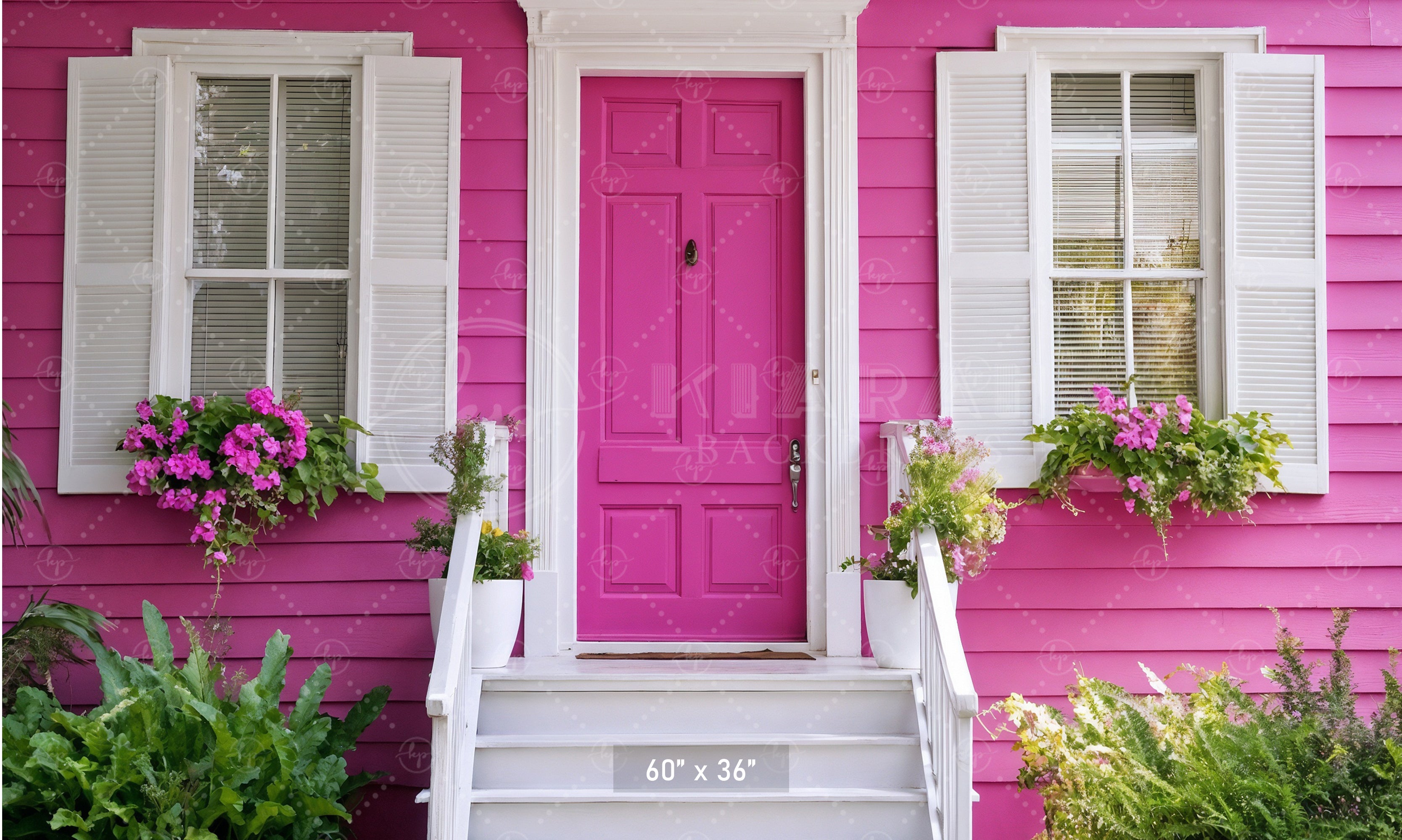 Pretty Pink House Entrance Backdrop