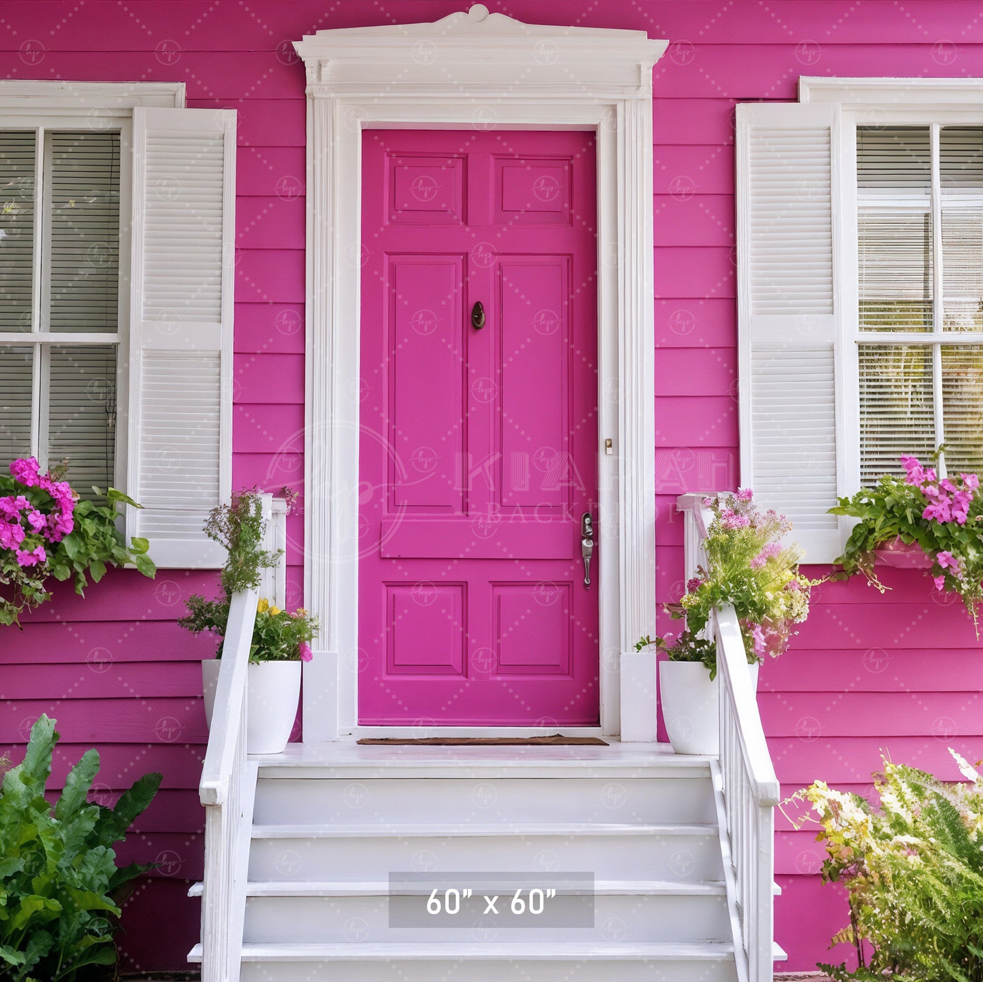 Pretty Pink House Entrance Backdrop