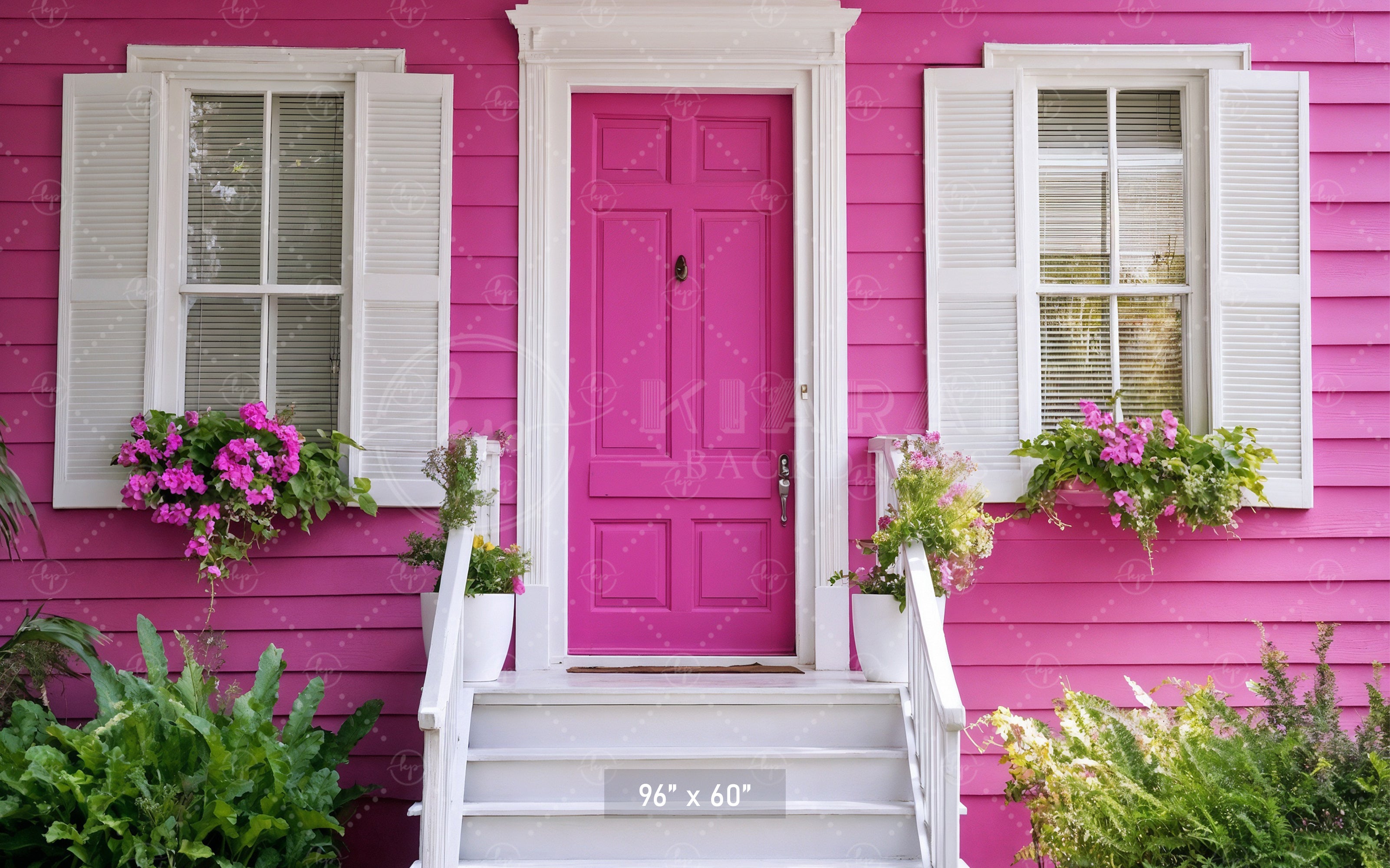 Pretty Pink House Entrance Backdrop