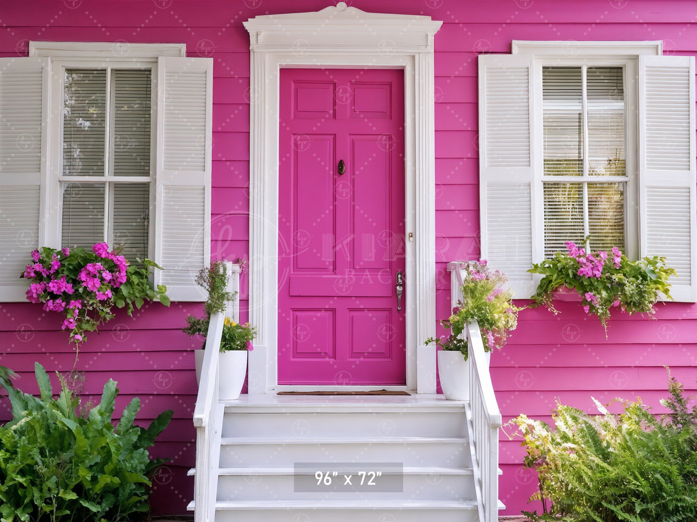 Pretty Pink House Entrance Backdrop