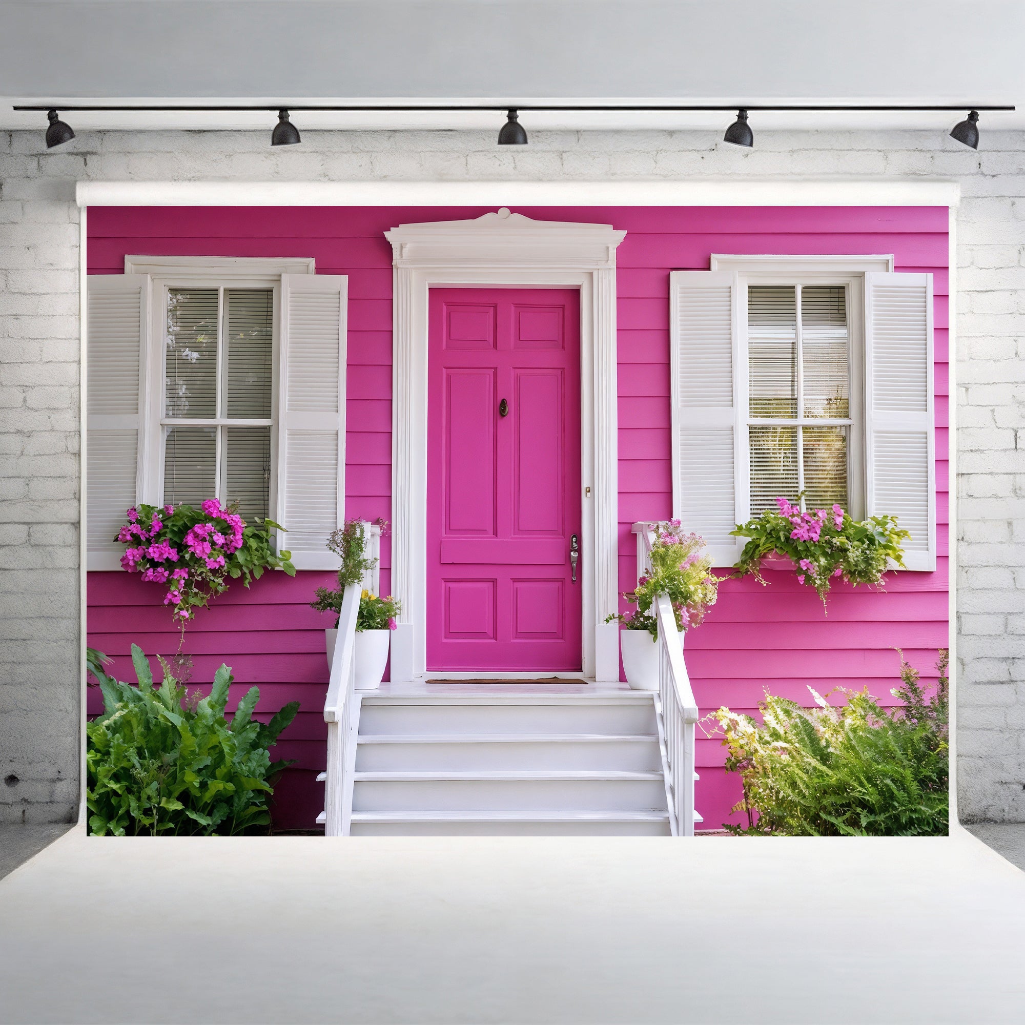 Pretty Pink House Entrance Backdrop
