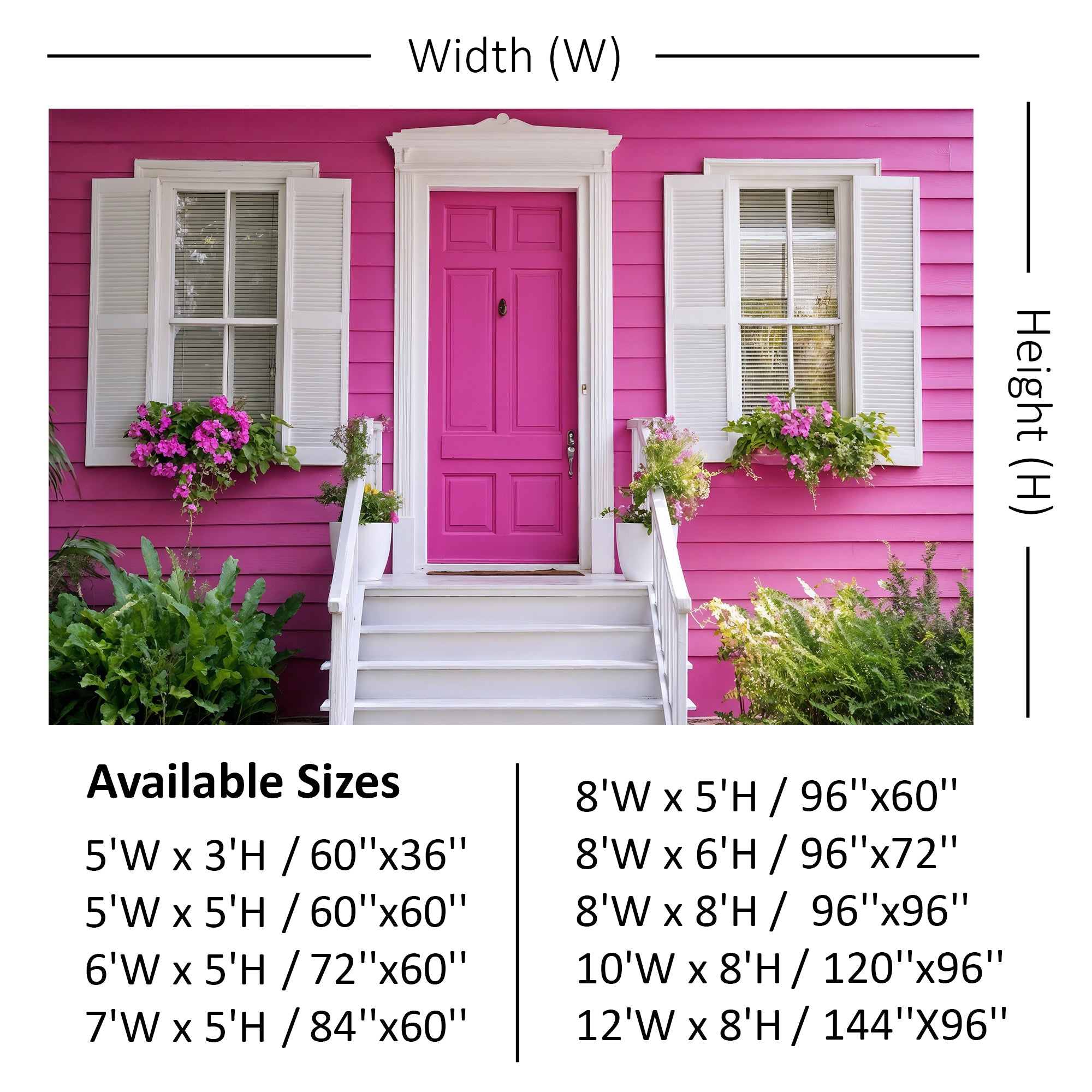 Pretty Pink House Entrance Backdrop