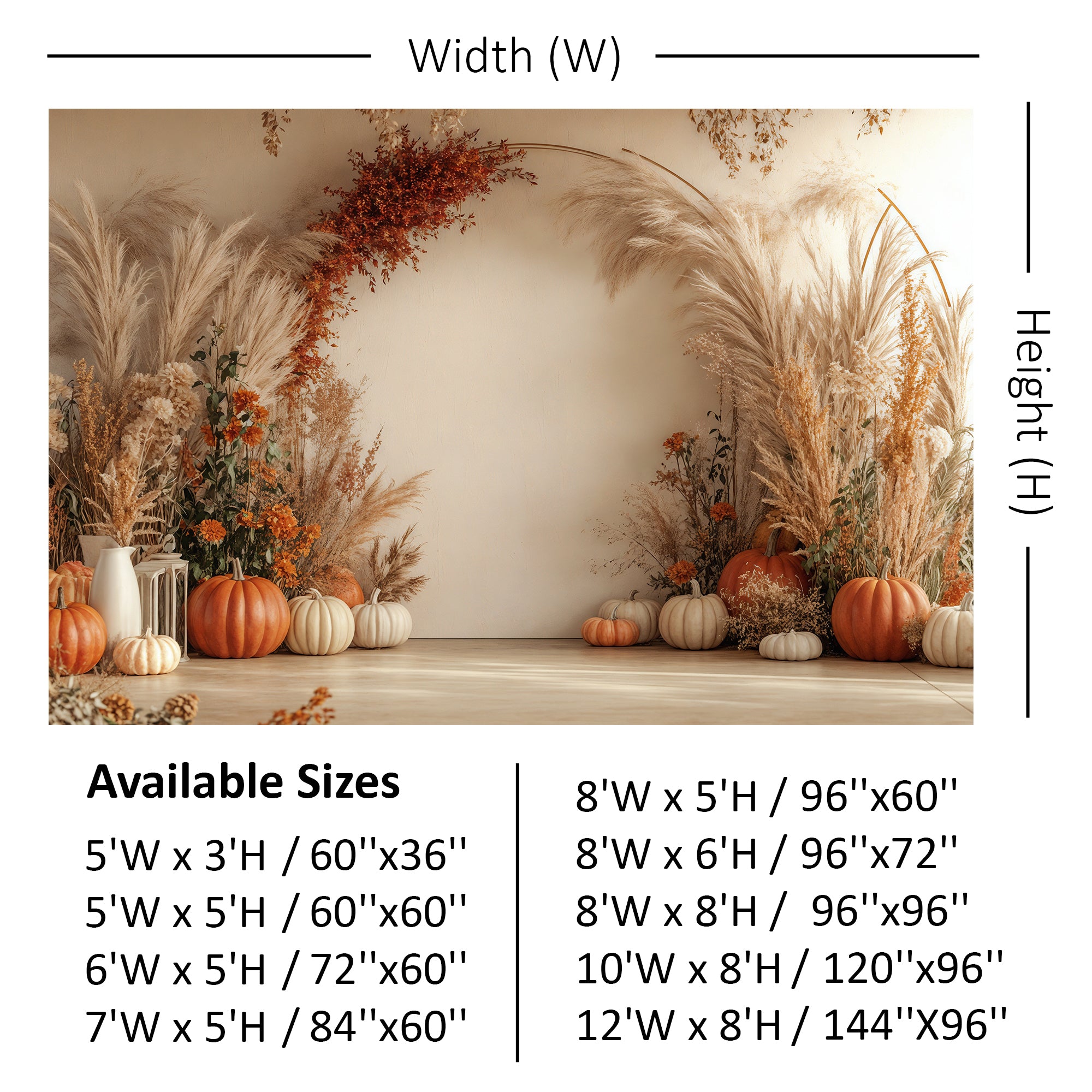 Autumn Pampas Grass Arch Backdrop