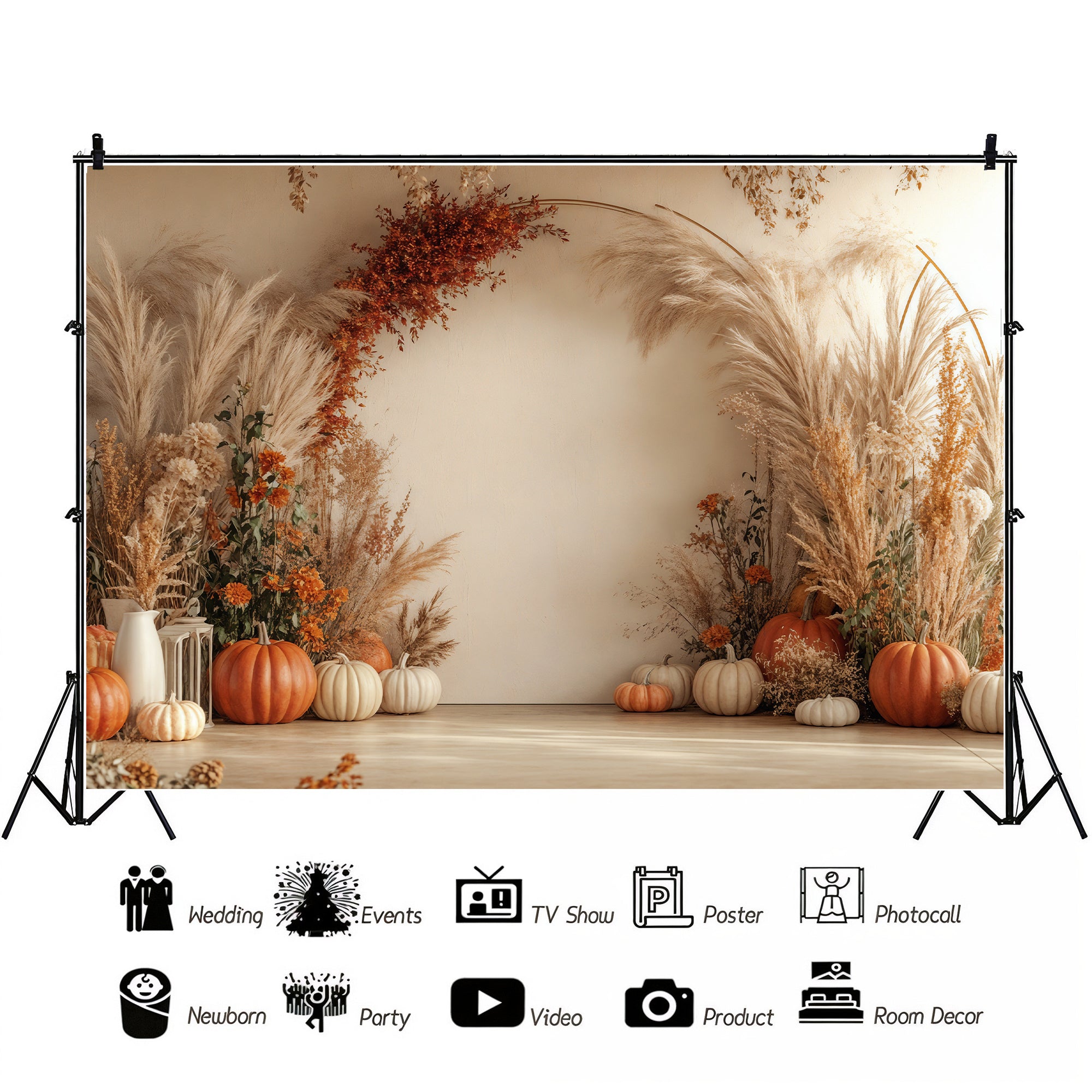 Autumn Pampas Grass Arch Backdrop