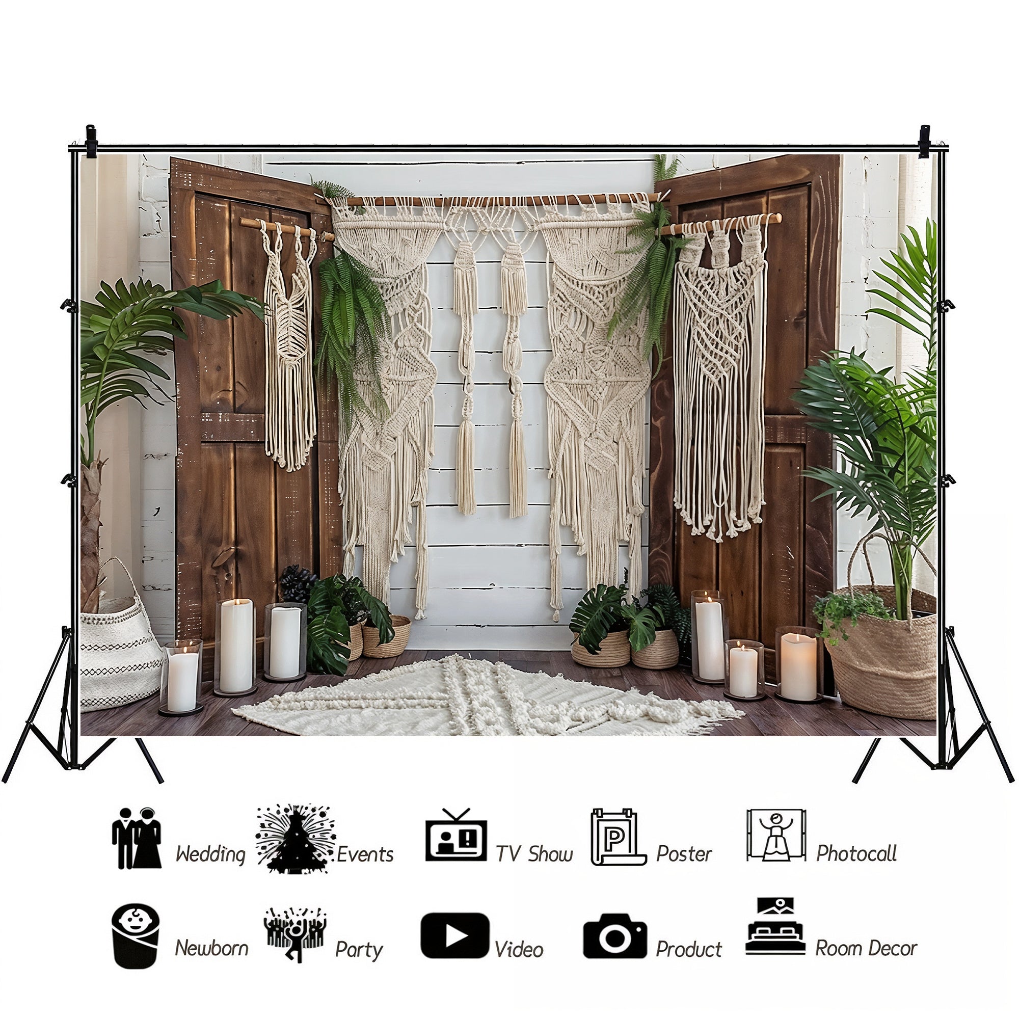 Boho Macrame Haven Backdrop