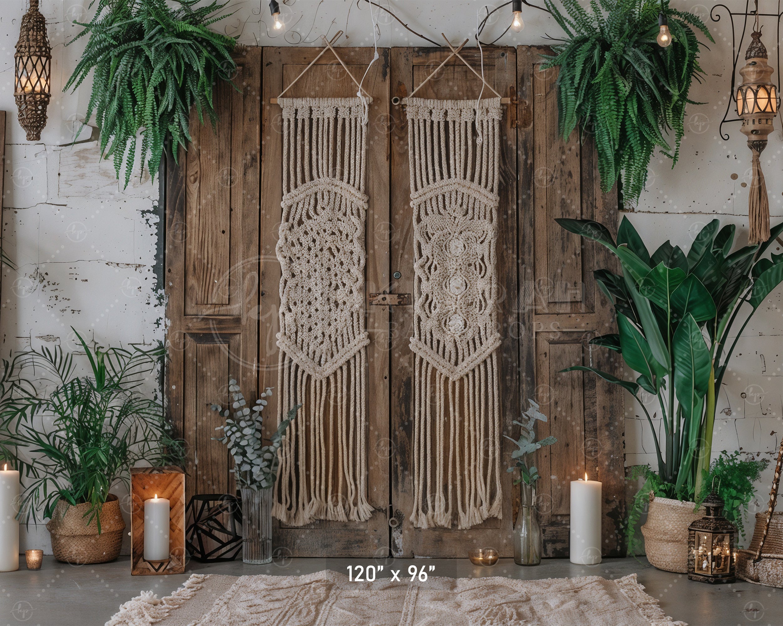 Candlelit Boho Retreat Backdrop