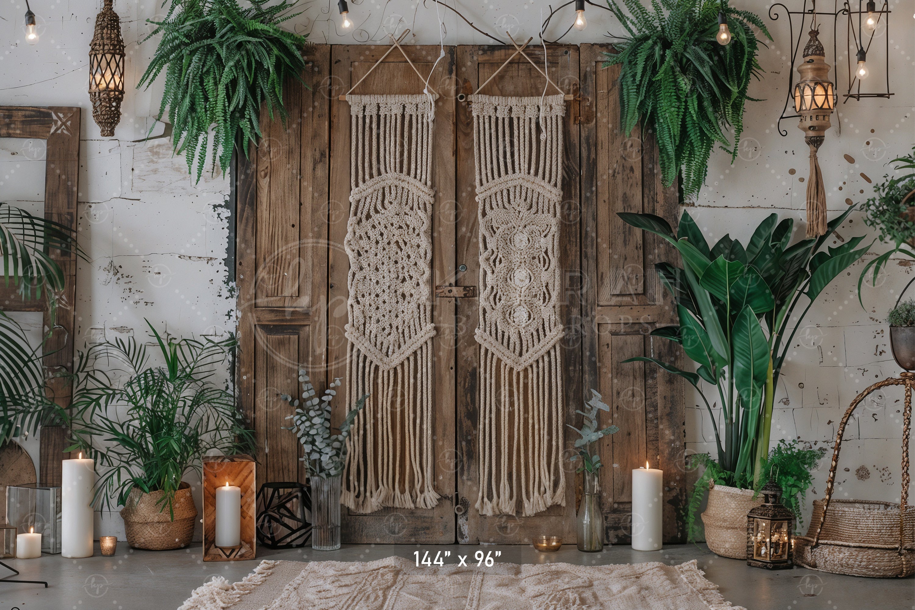 Candlelit Boho Retreat Backdrop