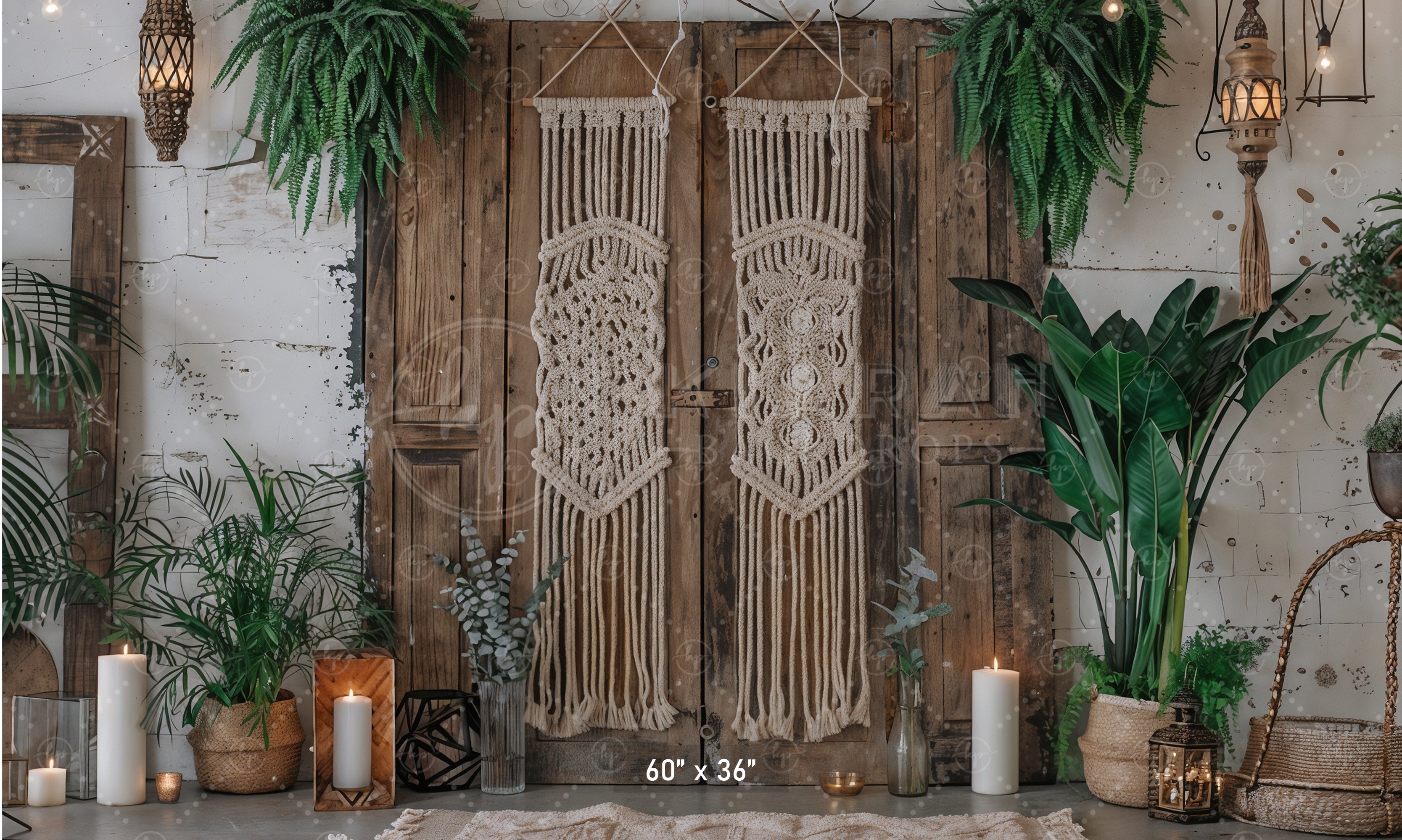 Candlelit Boho Retreat Backdrop