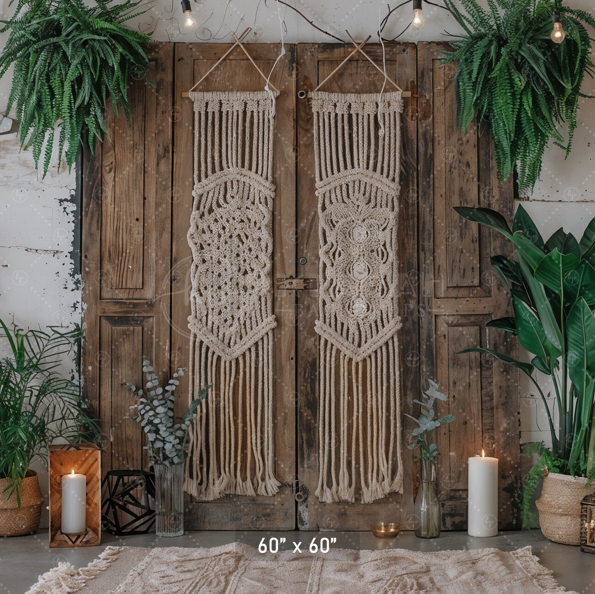 Candlelit Boho Retreat Backdrop