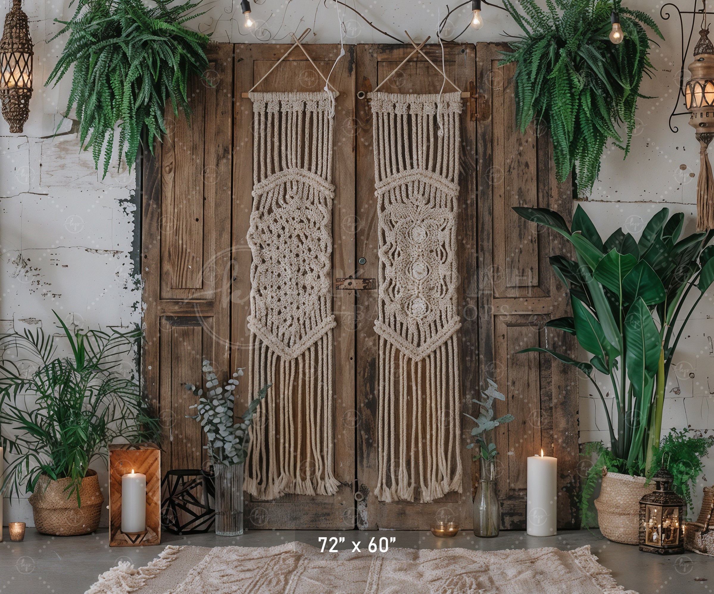 Candlelit Boho Retreat Backdrop