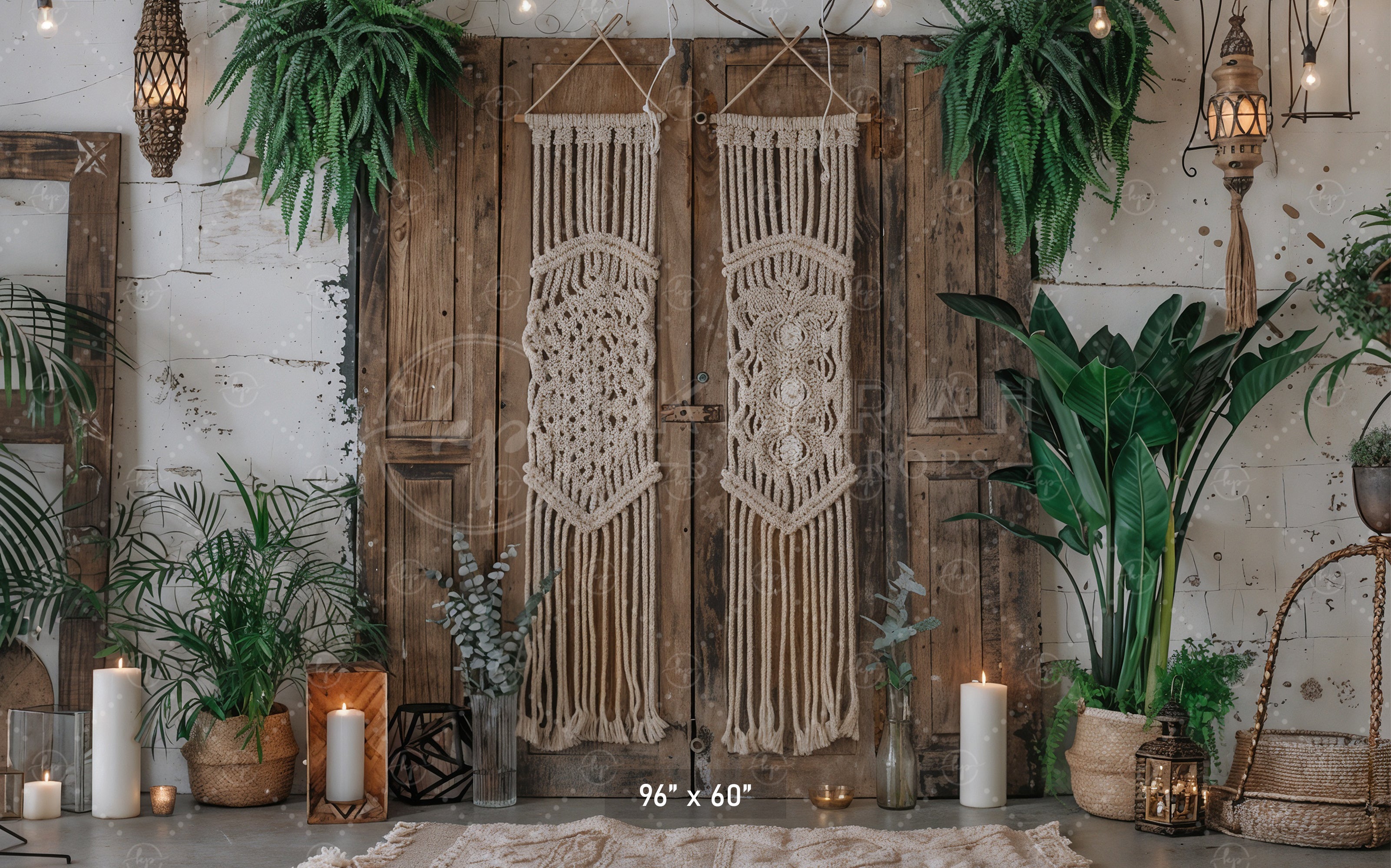 Candlelit Boho Retreat Backdrop