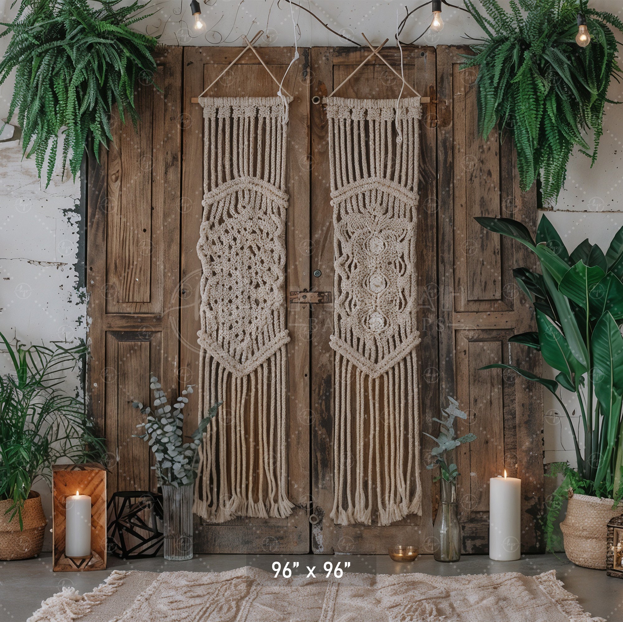 Candlelit Boho Retreat Backdrop