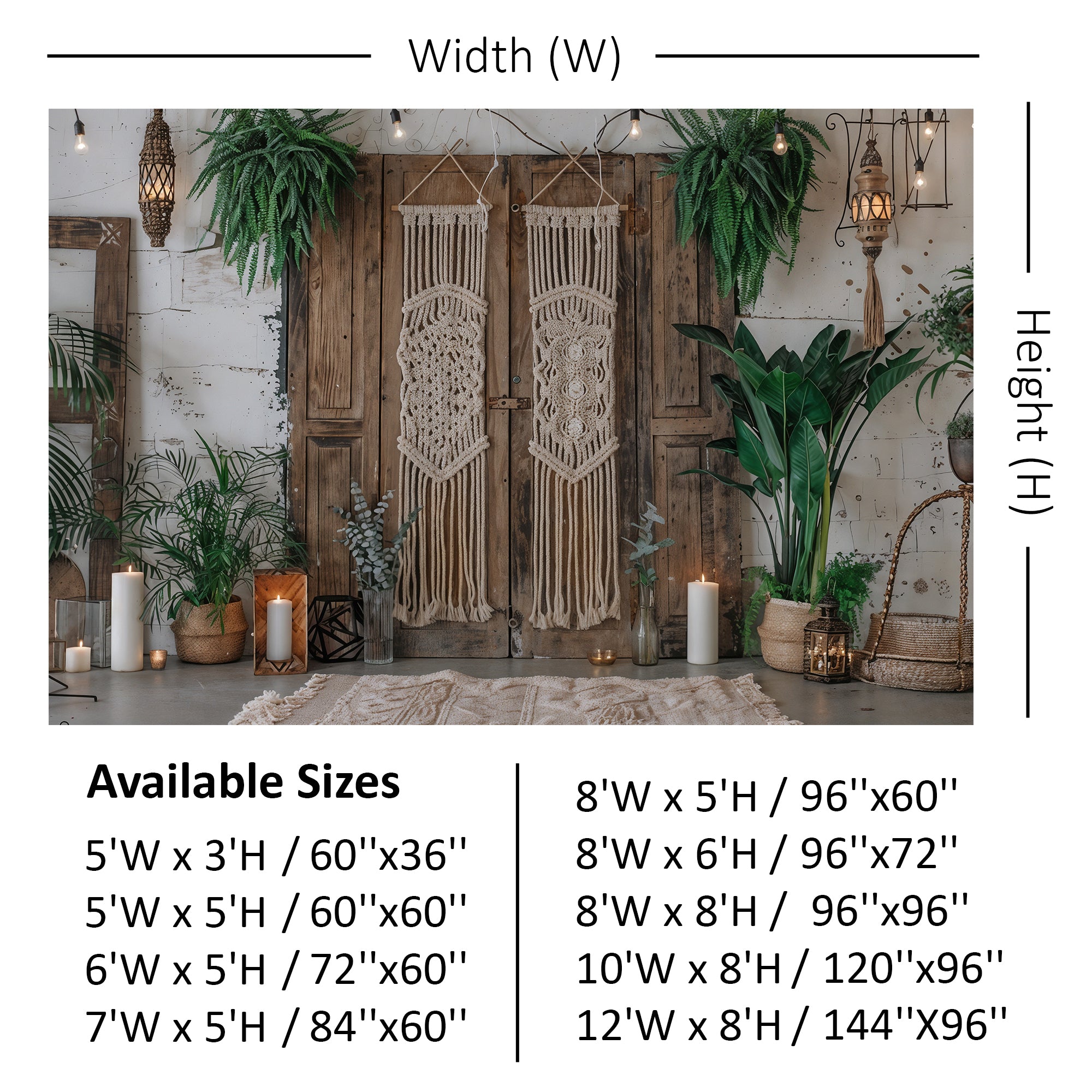 Candlelit Boho Retreat Backdrop