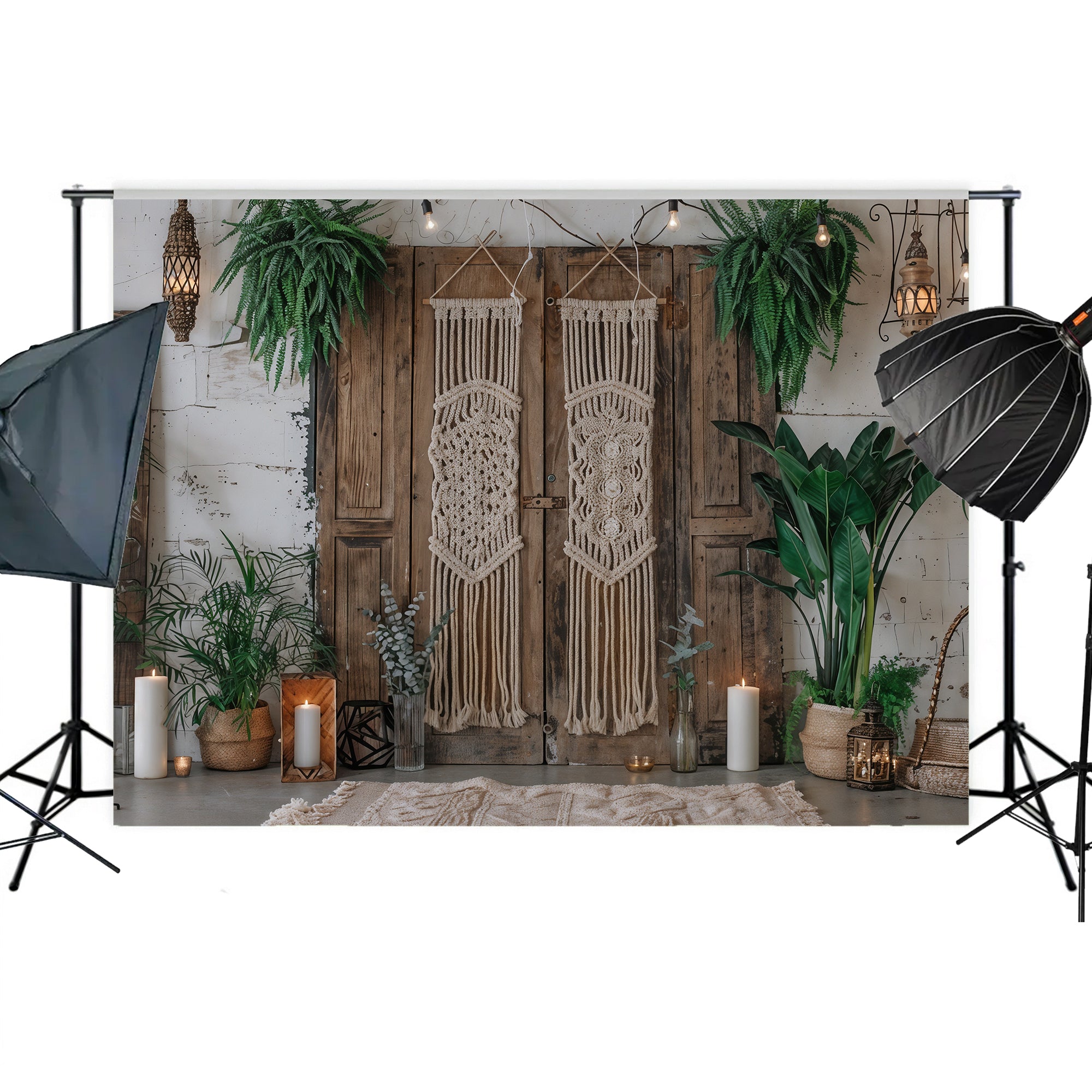 Candlelit Boho Retreat Backdrop