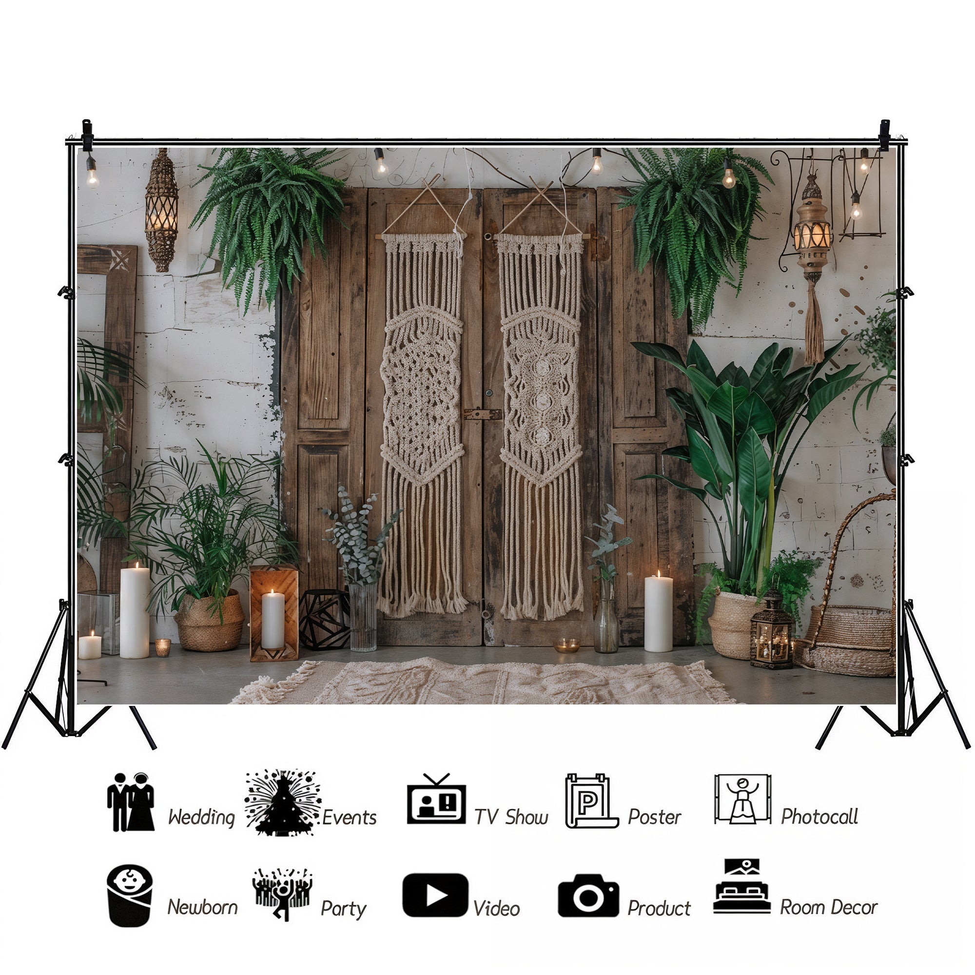 Candlelit Boho Retreat Backdrop