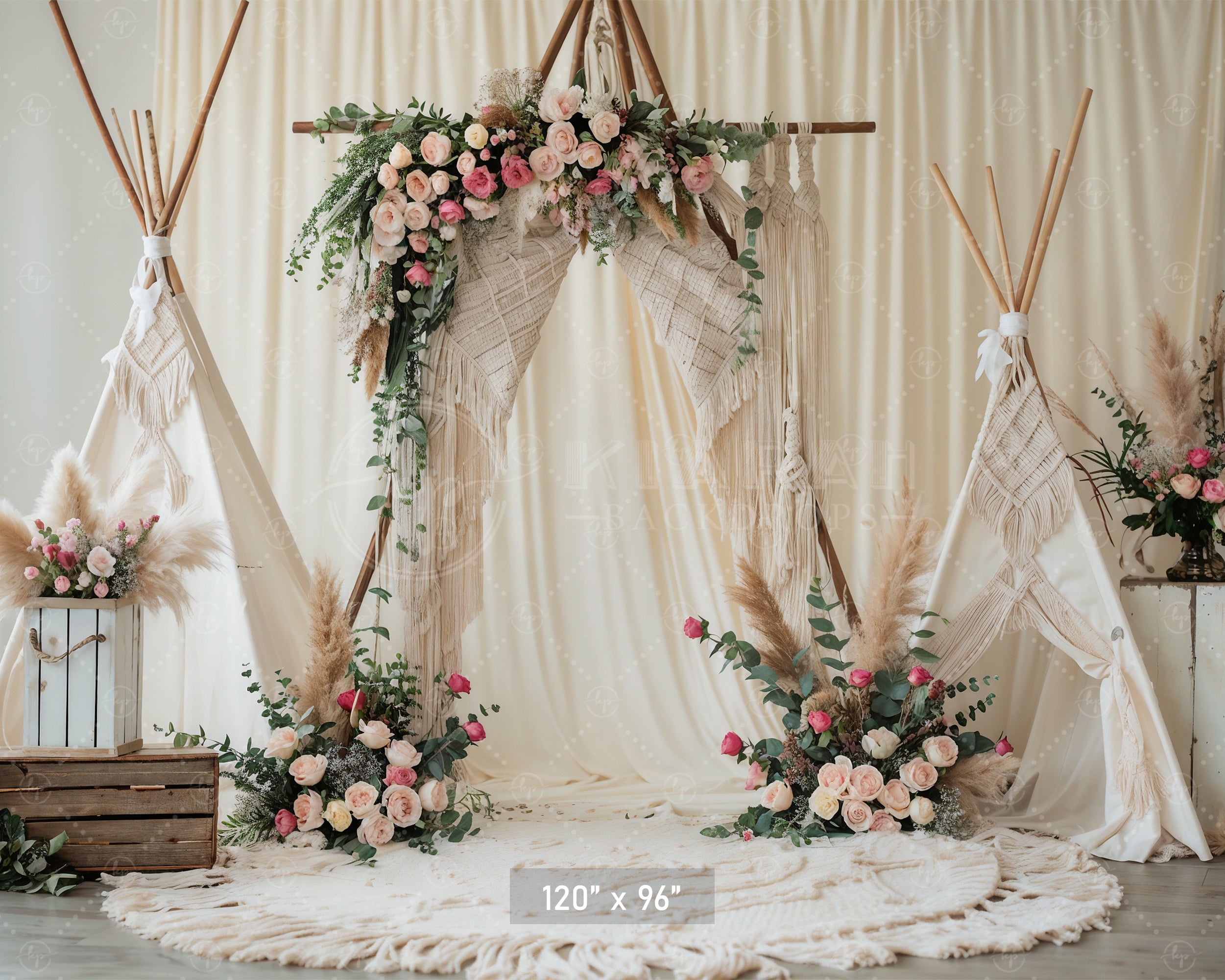 Boho Teepee Wedding Arch Backdrop