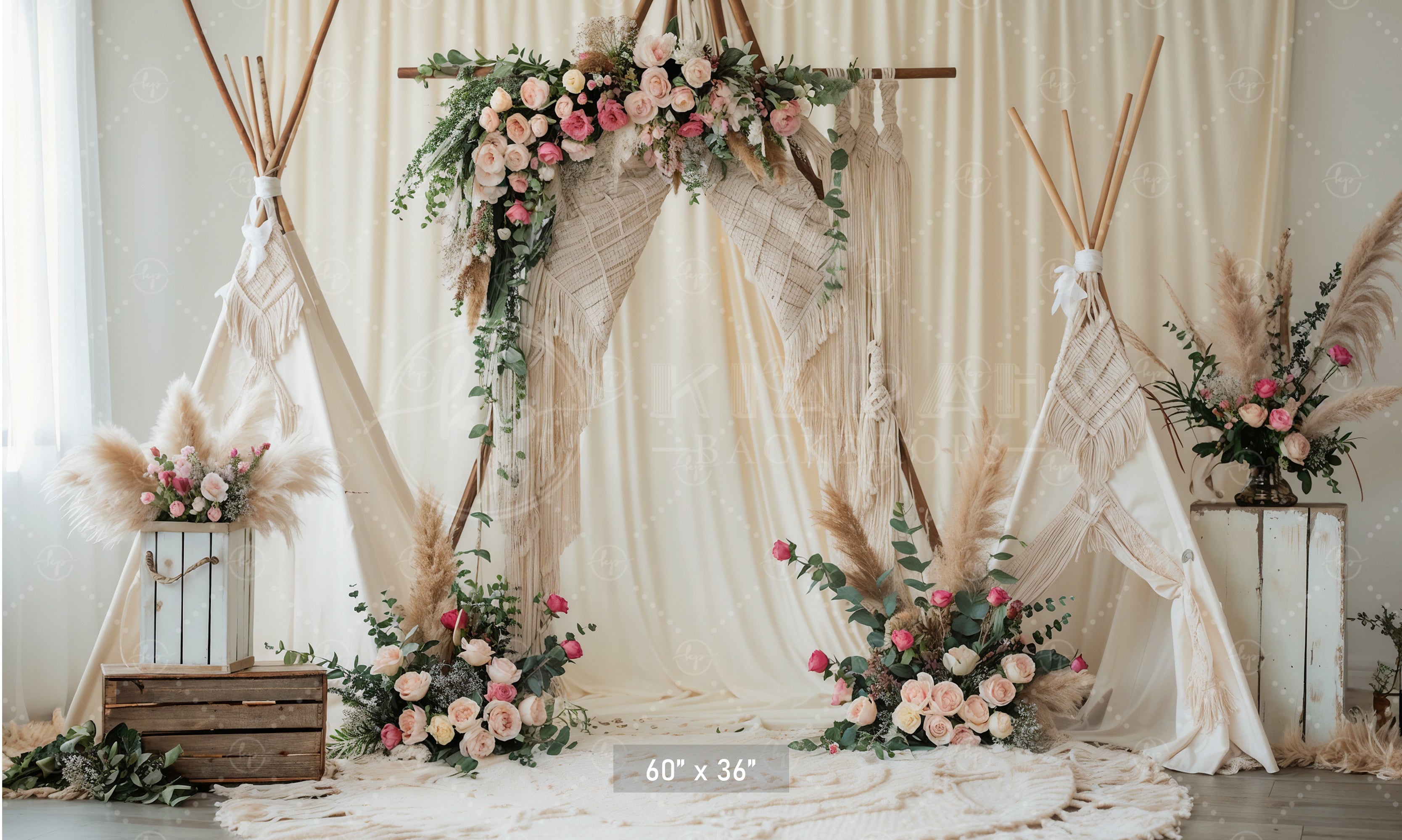 Boho Teepee Wedding Arch Backdrop