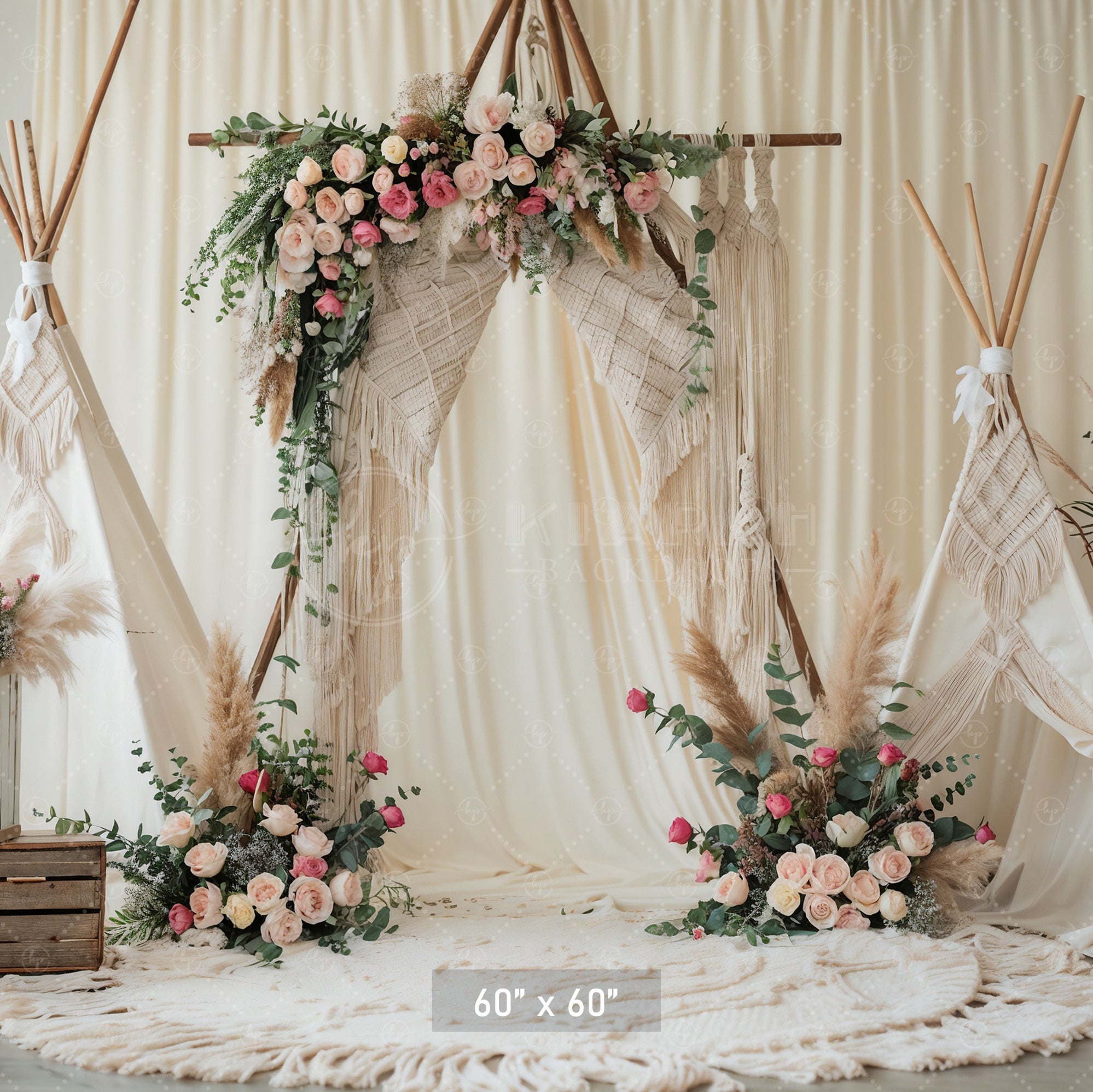 Boho Teepee Wedding Arch Backdrop