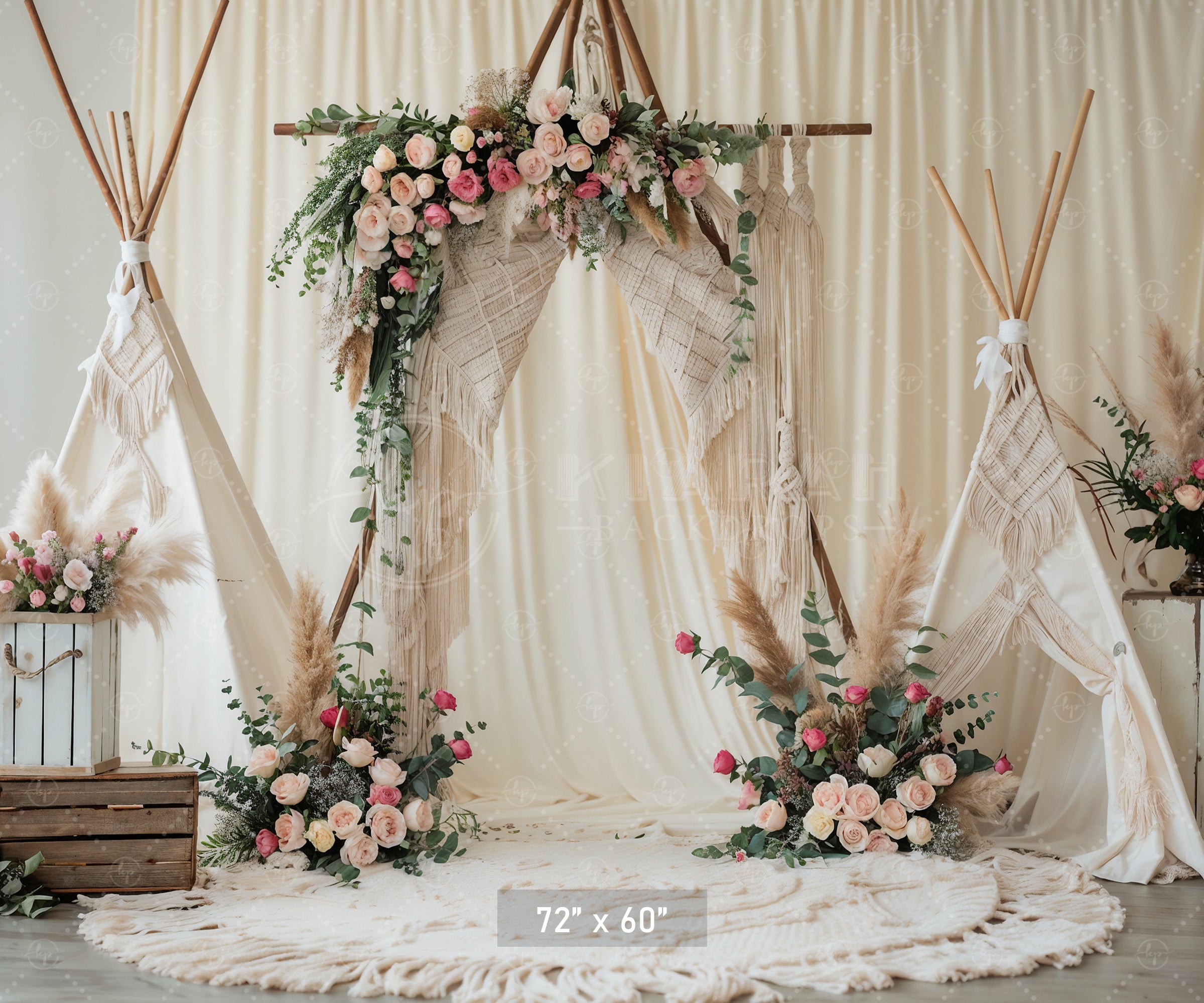 Boho Teepee Wedding Arch Backdrop