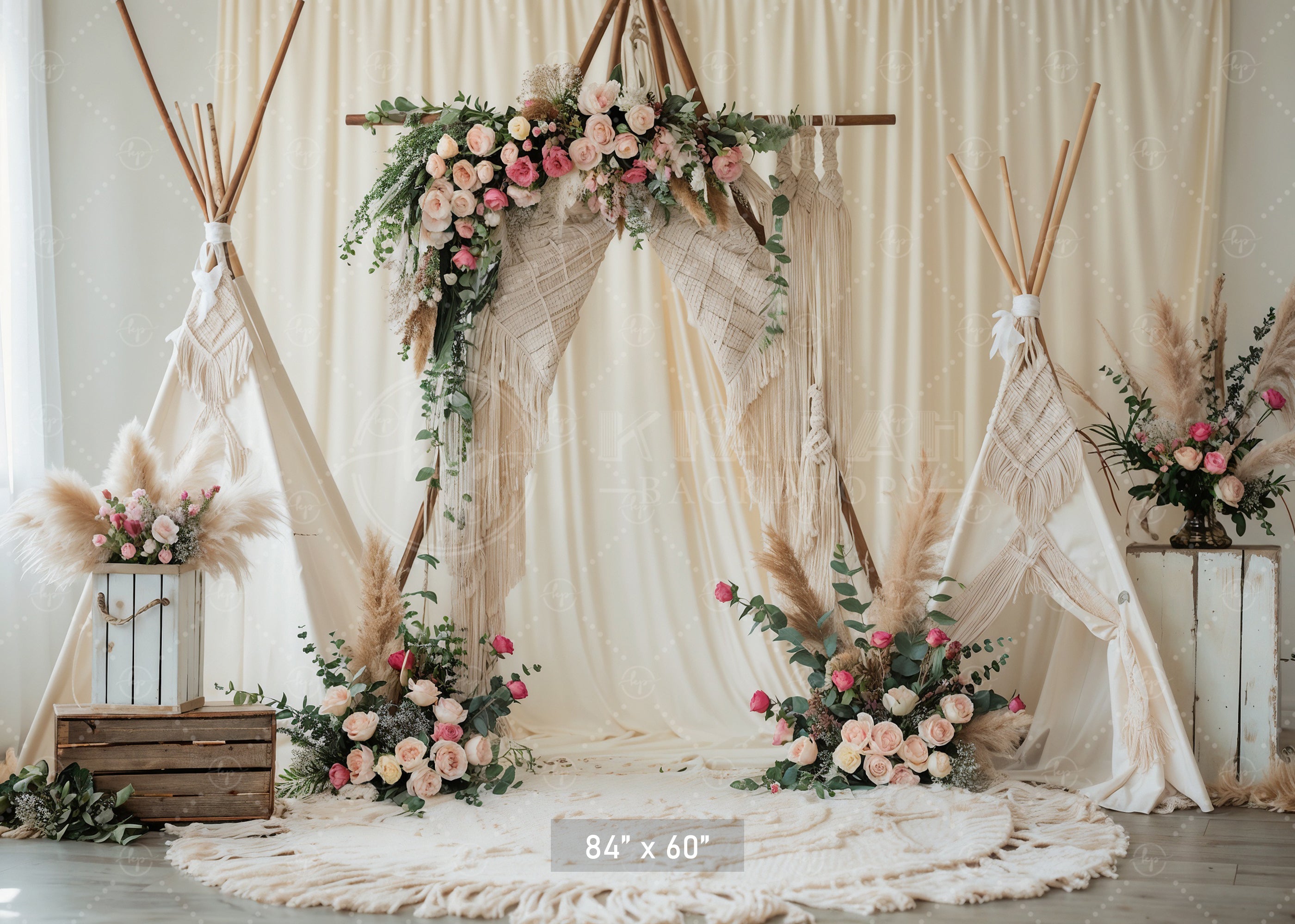 Boho Teepee Wedding Arch Backdrop