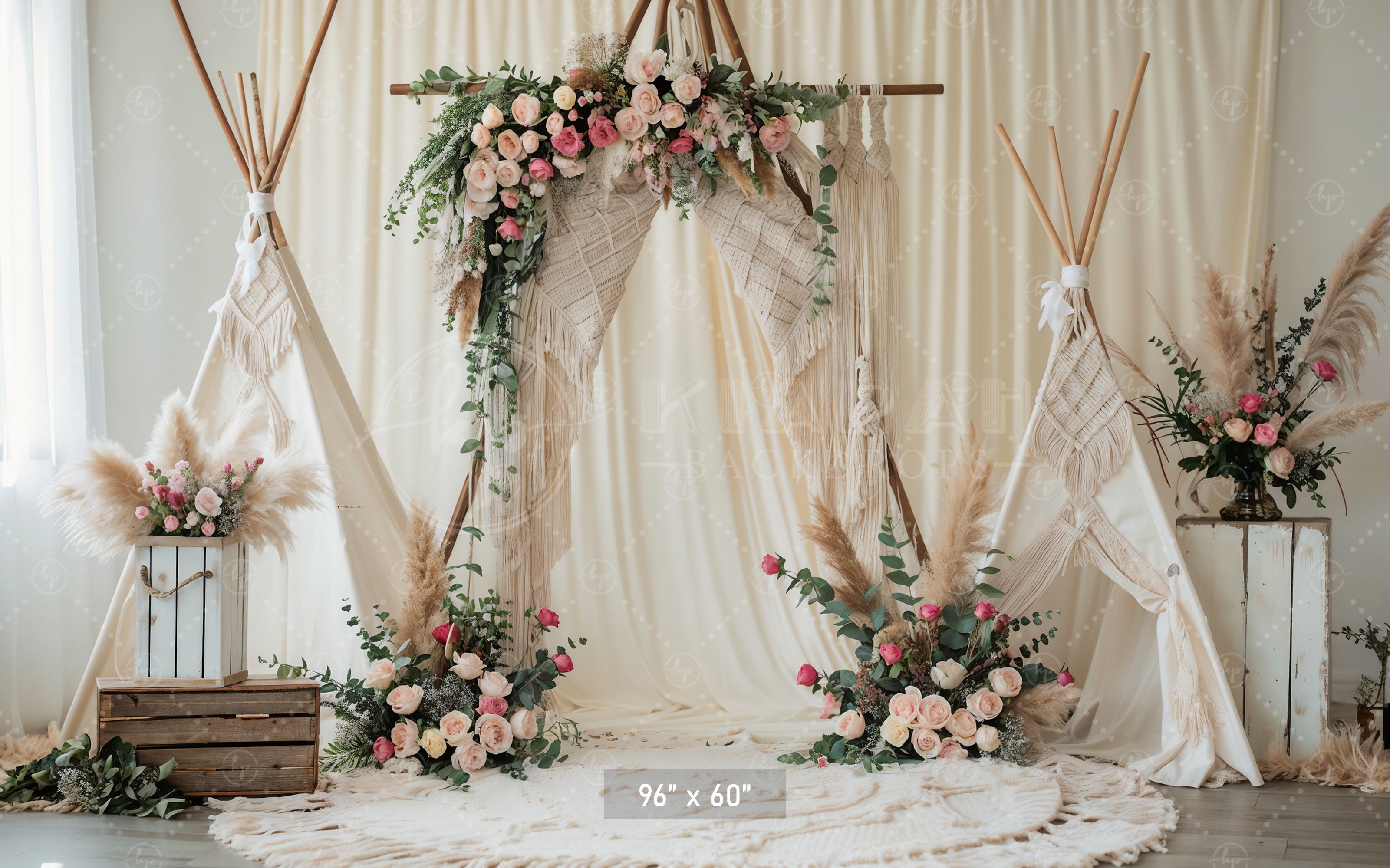 Boho Teepee Wedding Arch Backdrop