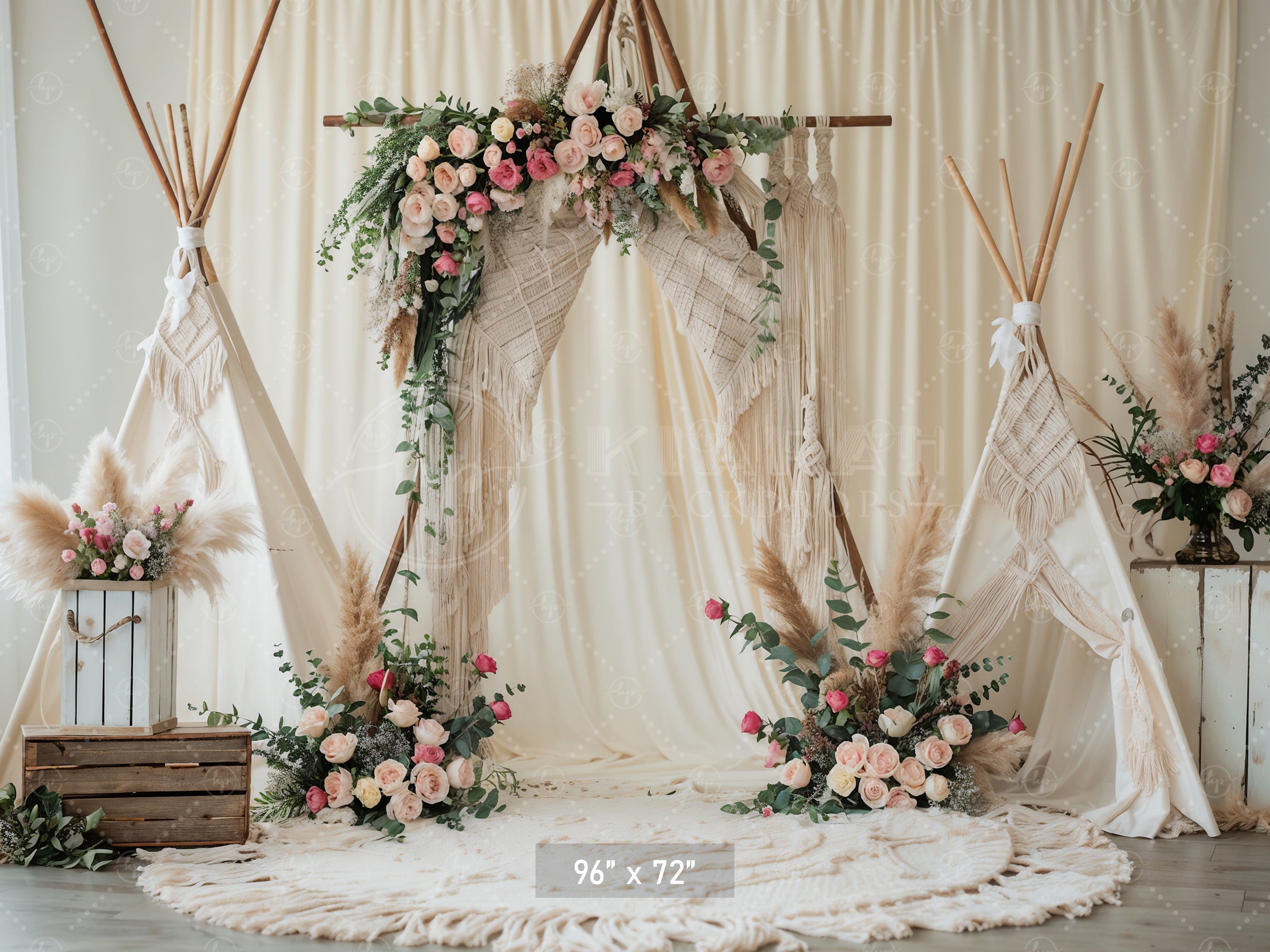 Boho Teepee Wedding Arch Backdrop