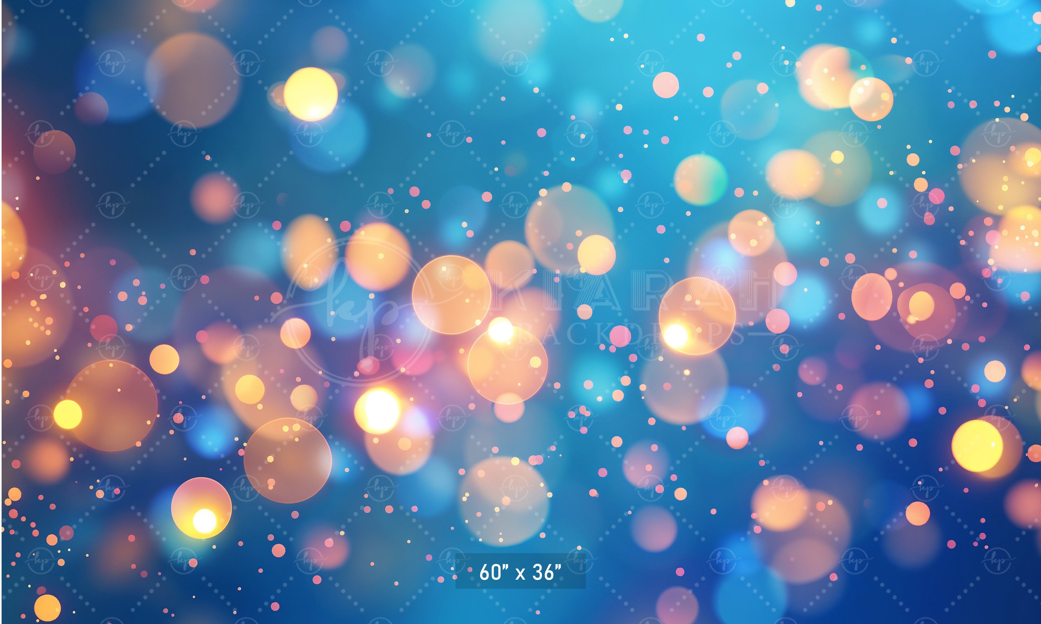 Blue & Gold Bokeh Sparkle Backdrop