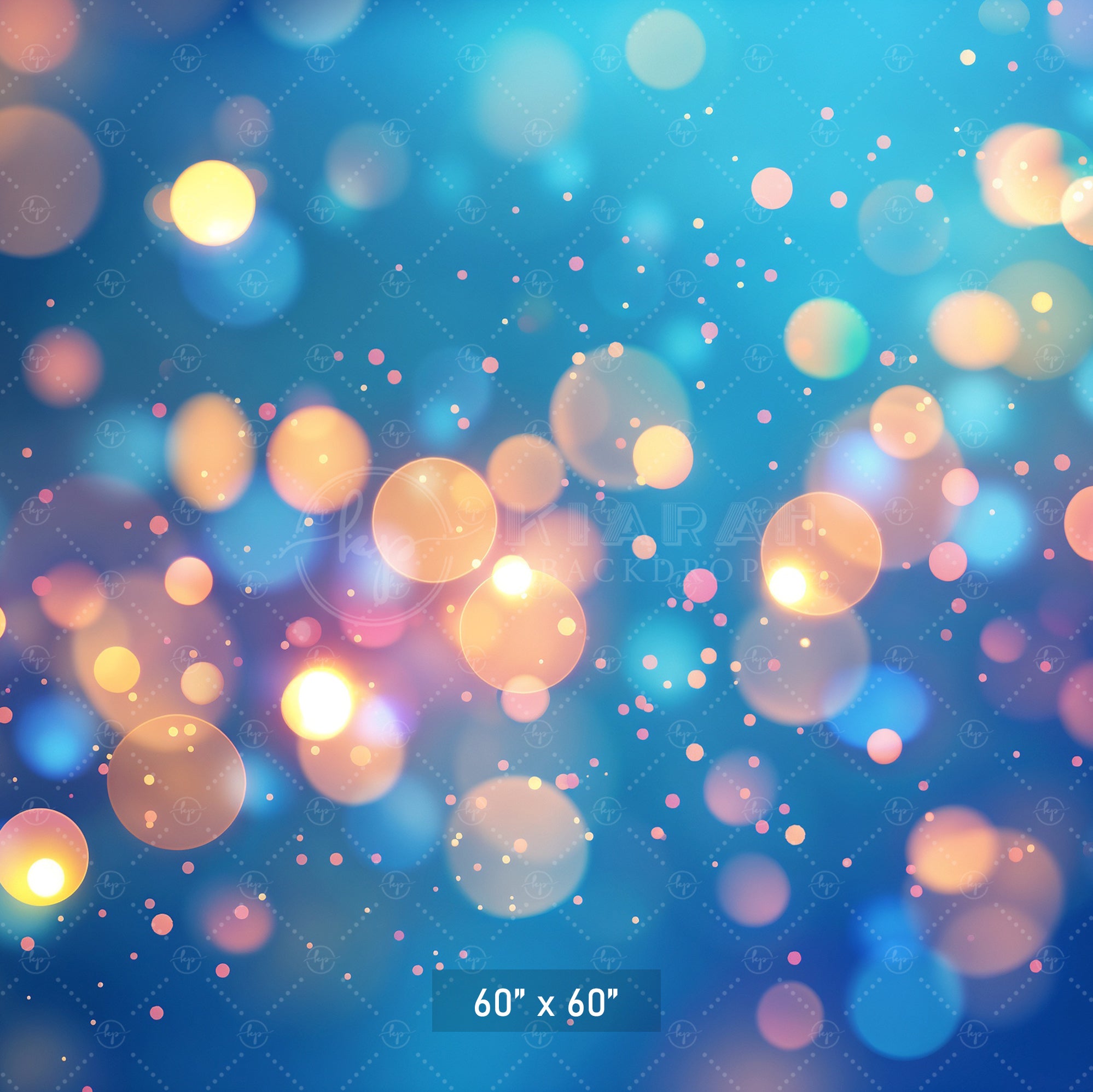Blue & Gold Bokeh Sparkle Backdrop