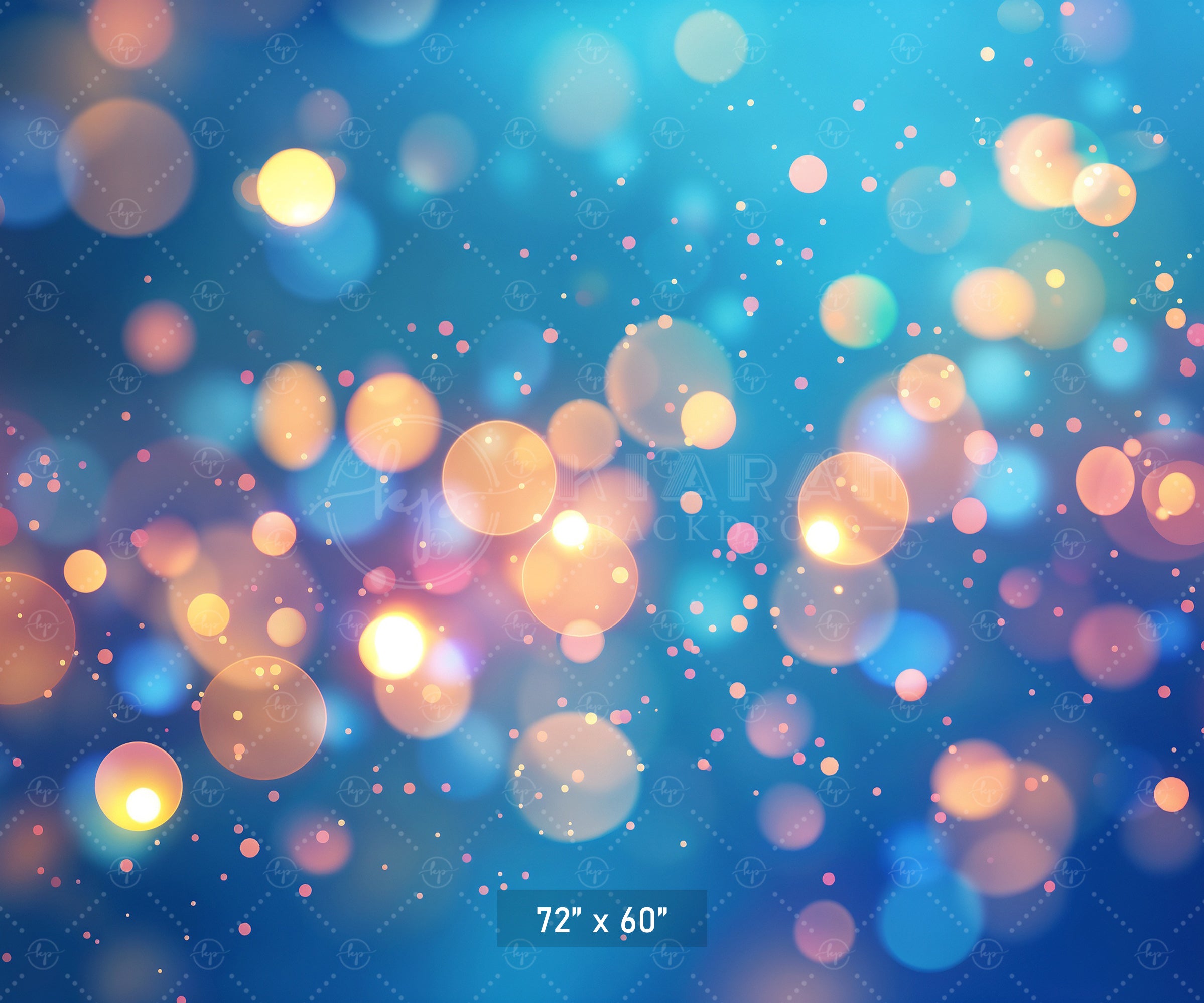 Blue & Gold Bokeh Sparkle Backdrop