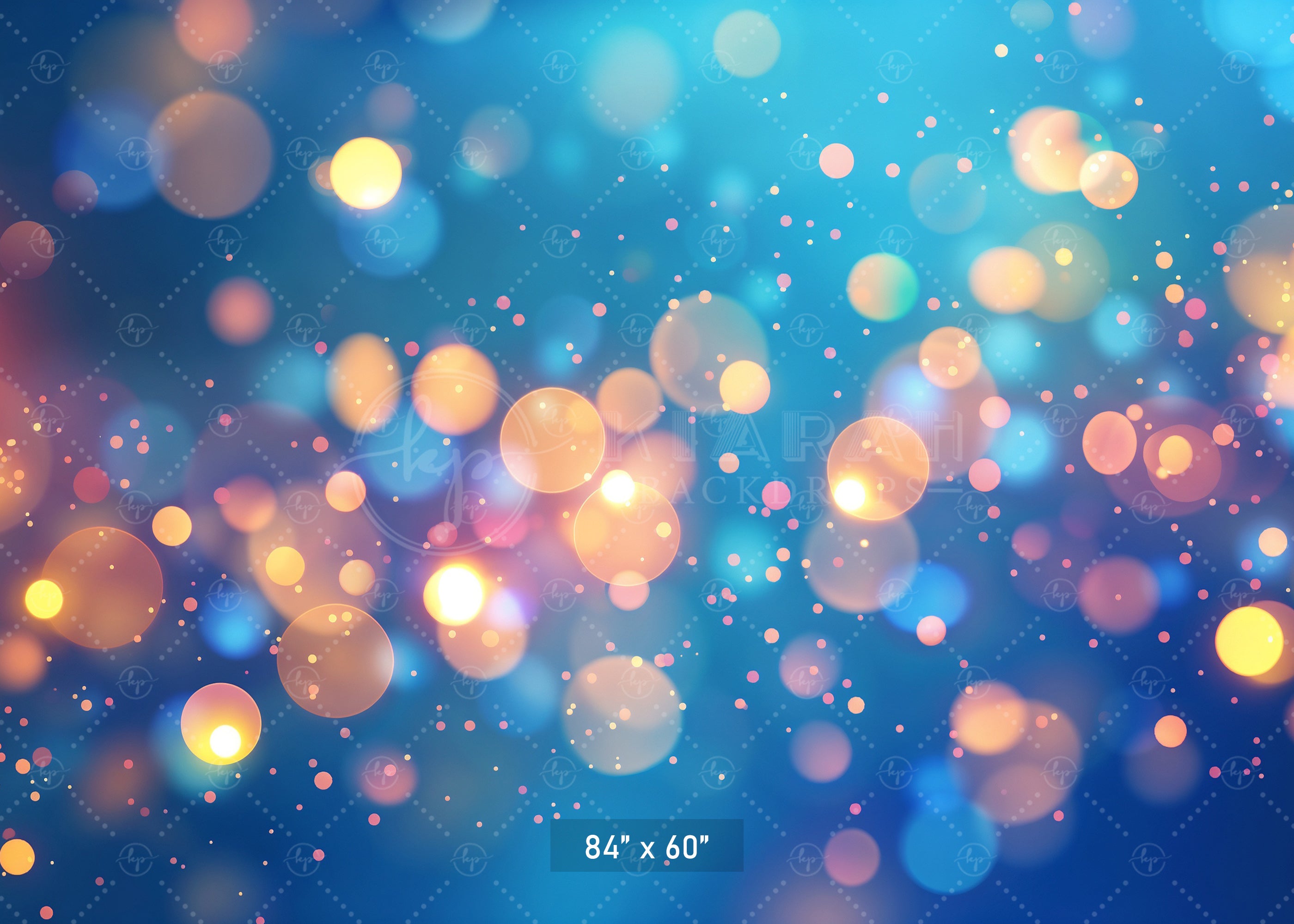 Blue & Gold Bokeh Sparkle Backdrop