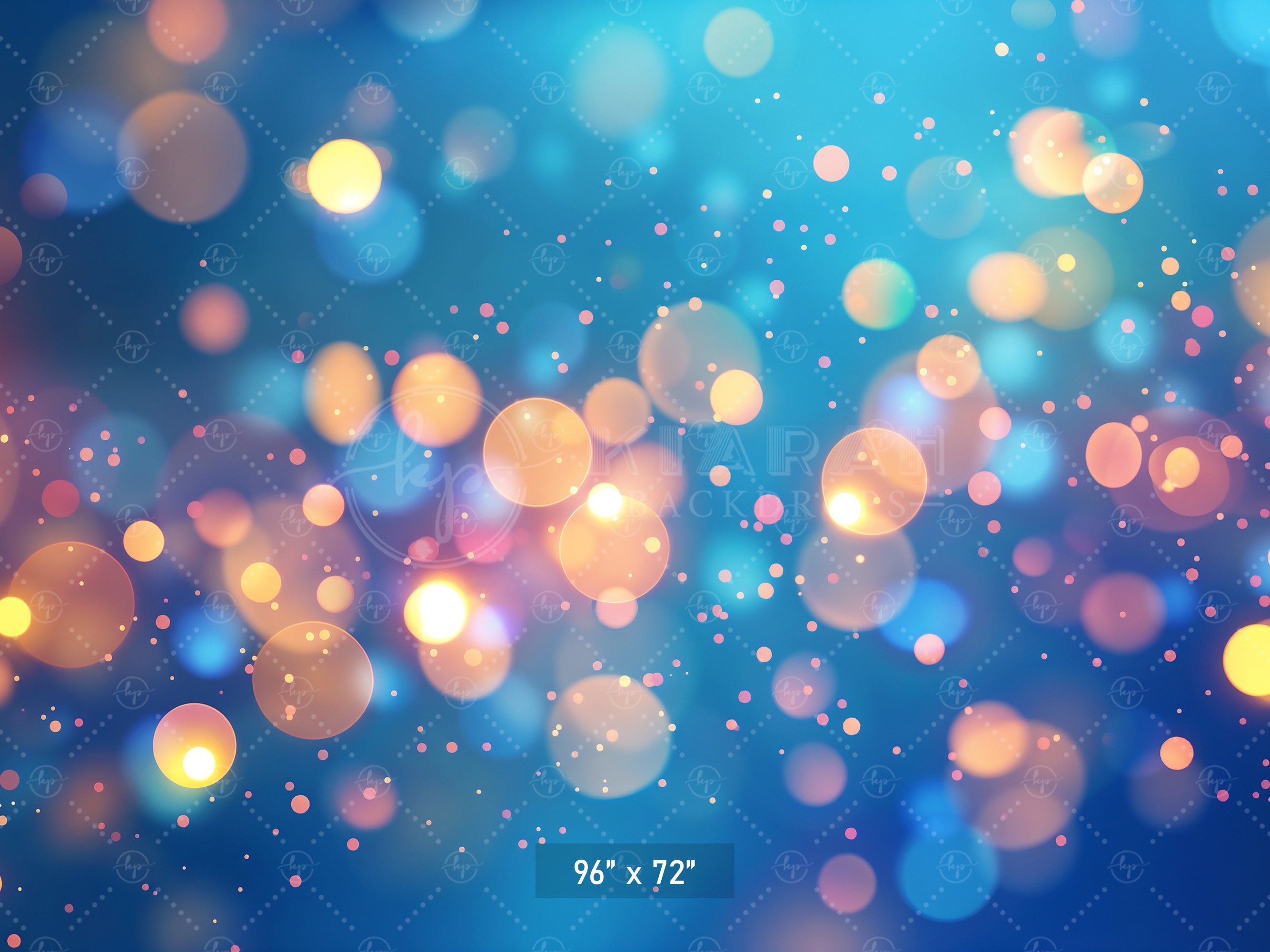 Blue & Gold Bokeh Sparkle Backdrop