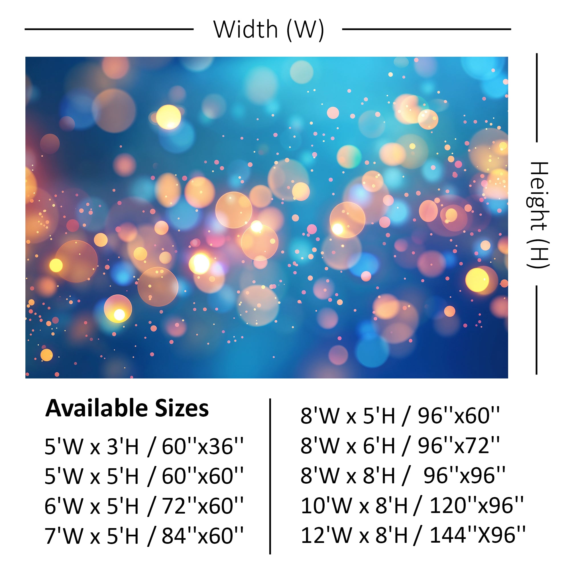 Blue & Gold Bokeh Sparkle Backdrop