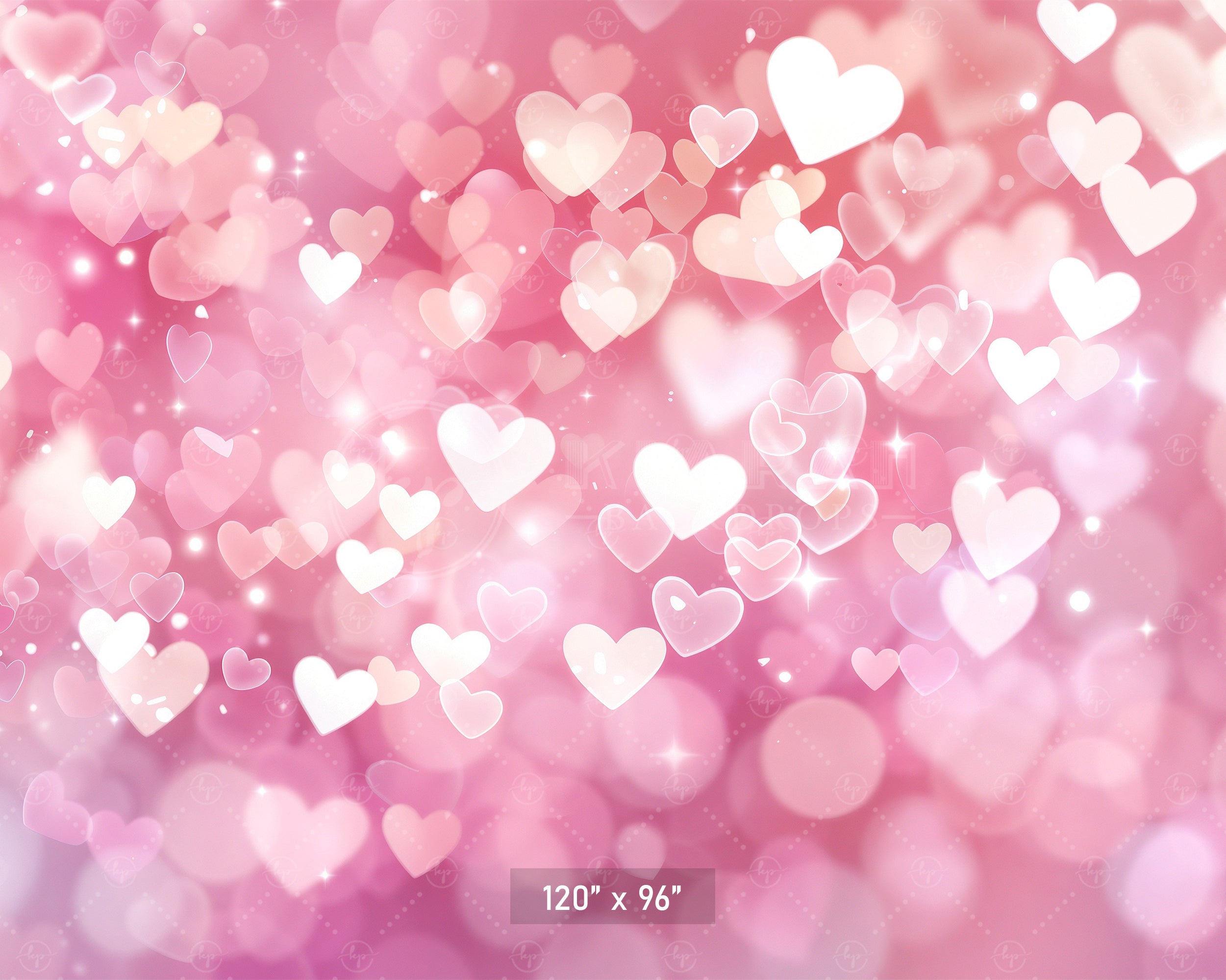 Sparkling Hearts Bokeh Backdrop