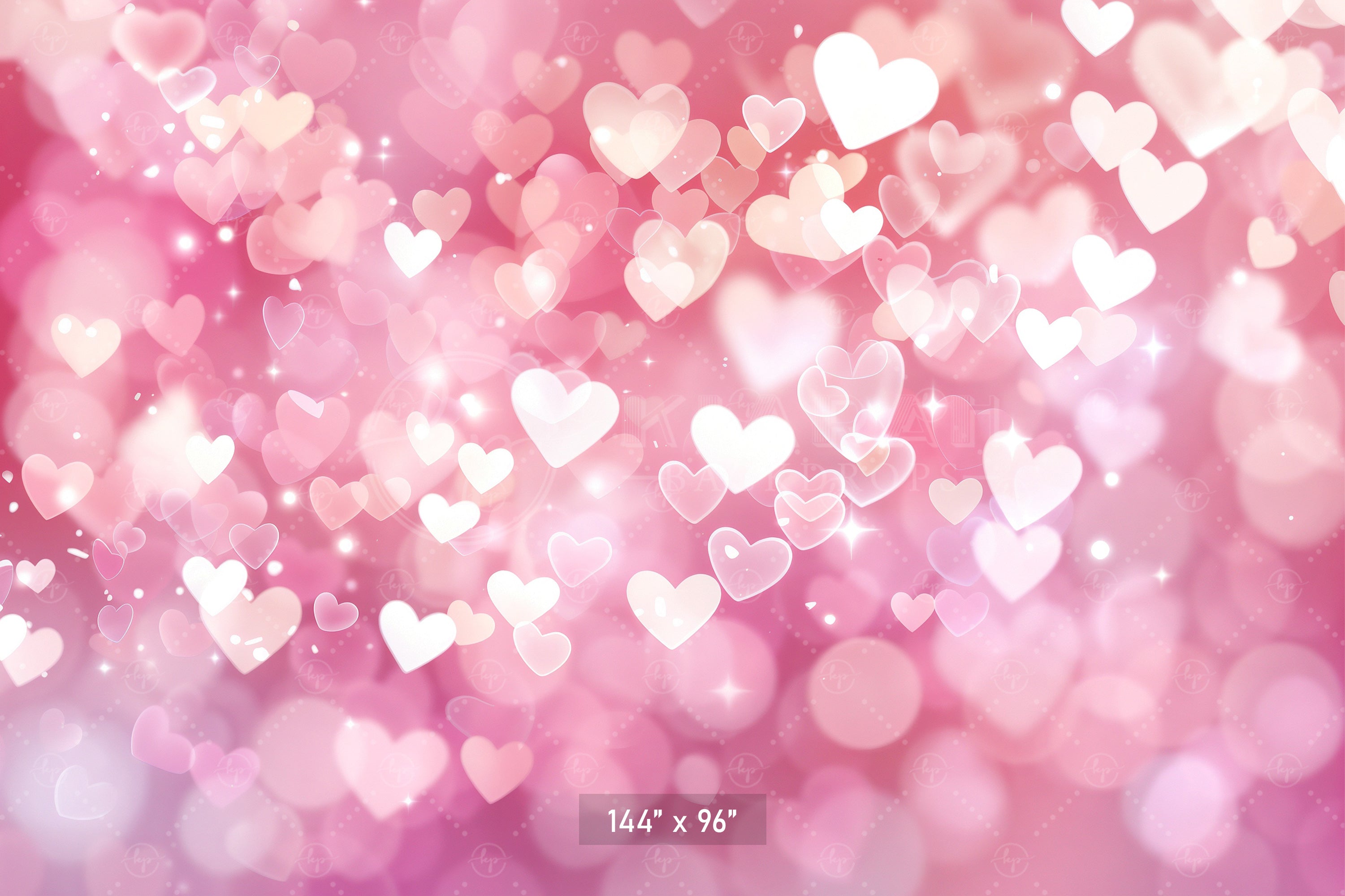 Sparkling Hearts Bokeh Backdrop
