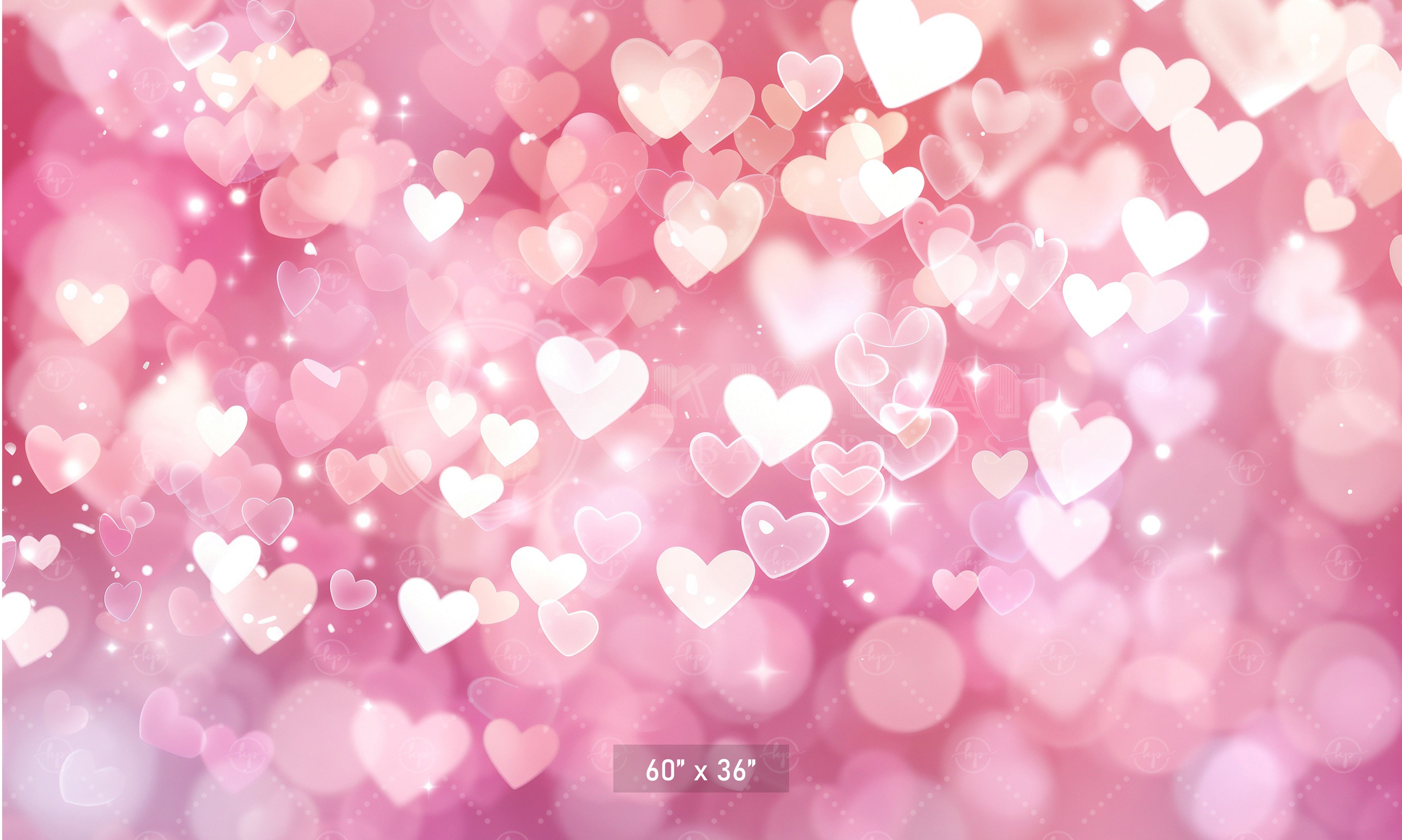 Sparkling Hearts Bokeh Backdrop