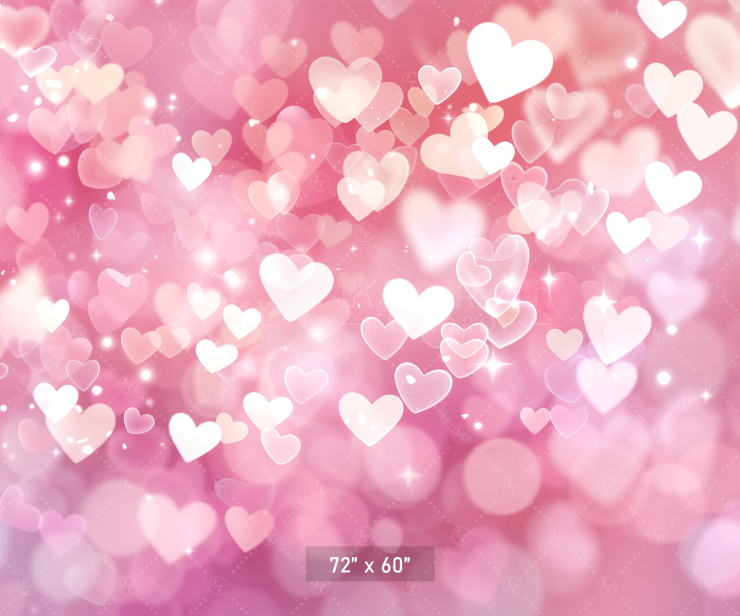 Sparkling Hearts Bokeh Backdrop