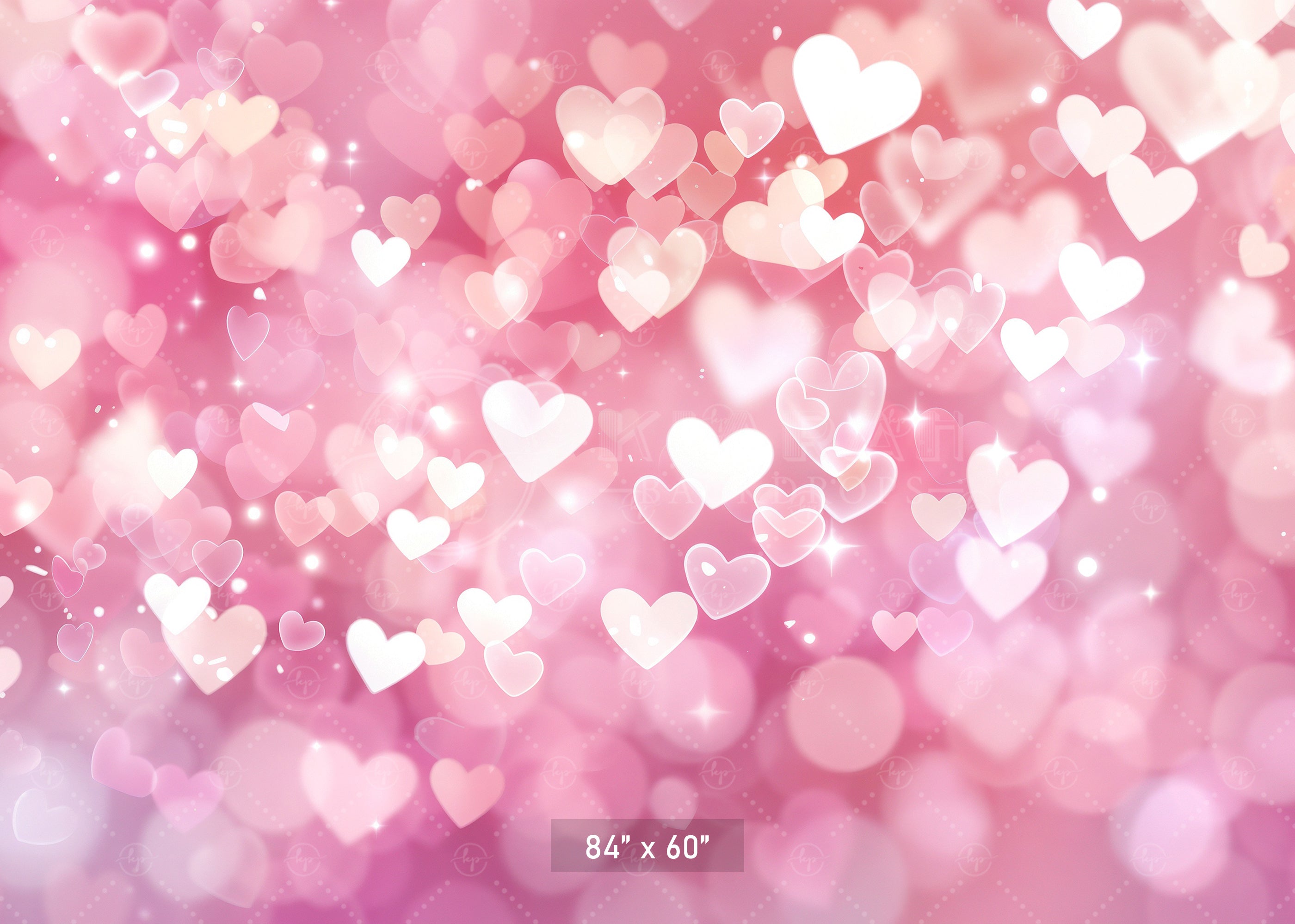 Sparkling Hearts Bokeh Backdrop